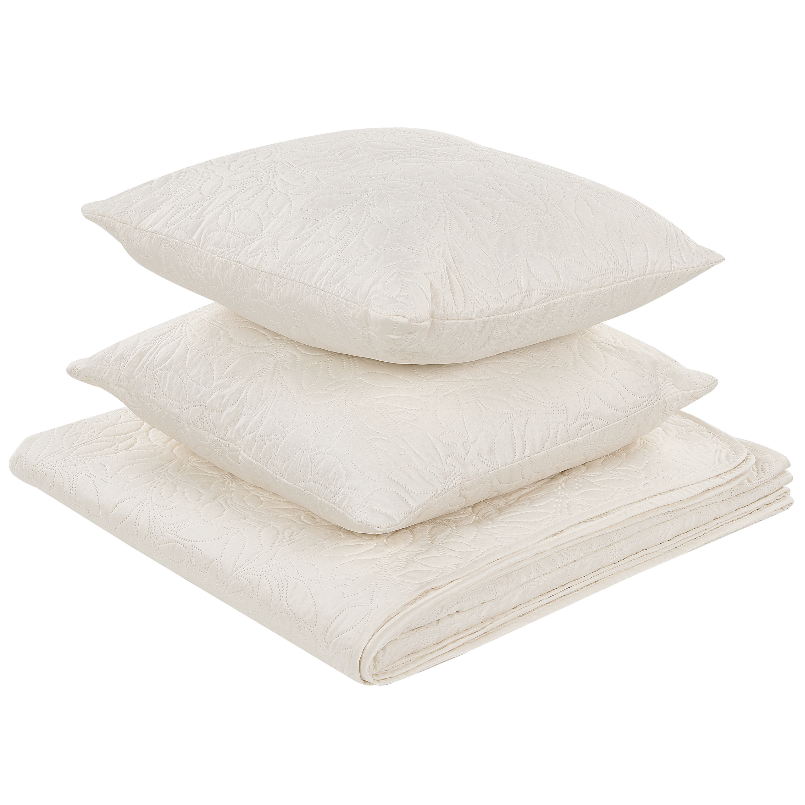 Bedsprei met kussenset crème 140 x 210 cm RUDKHAN