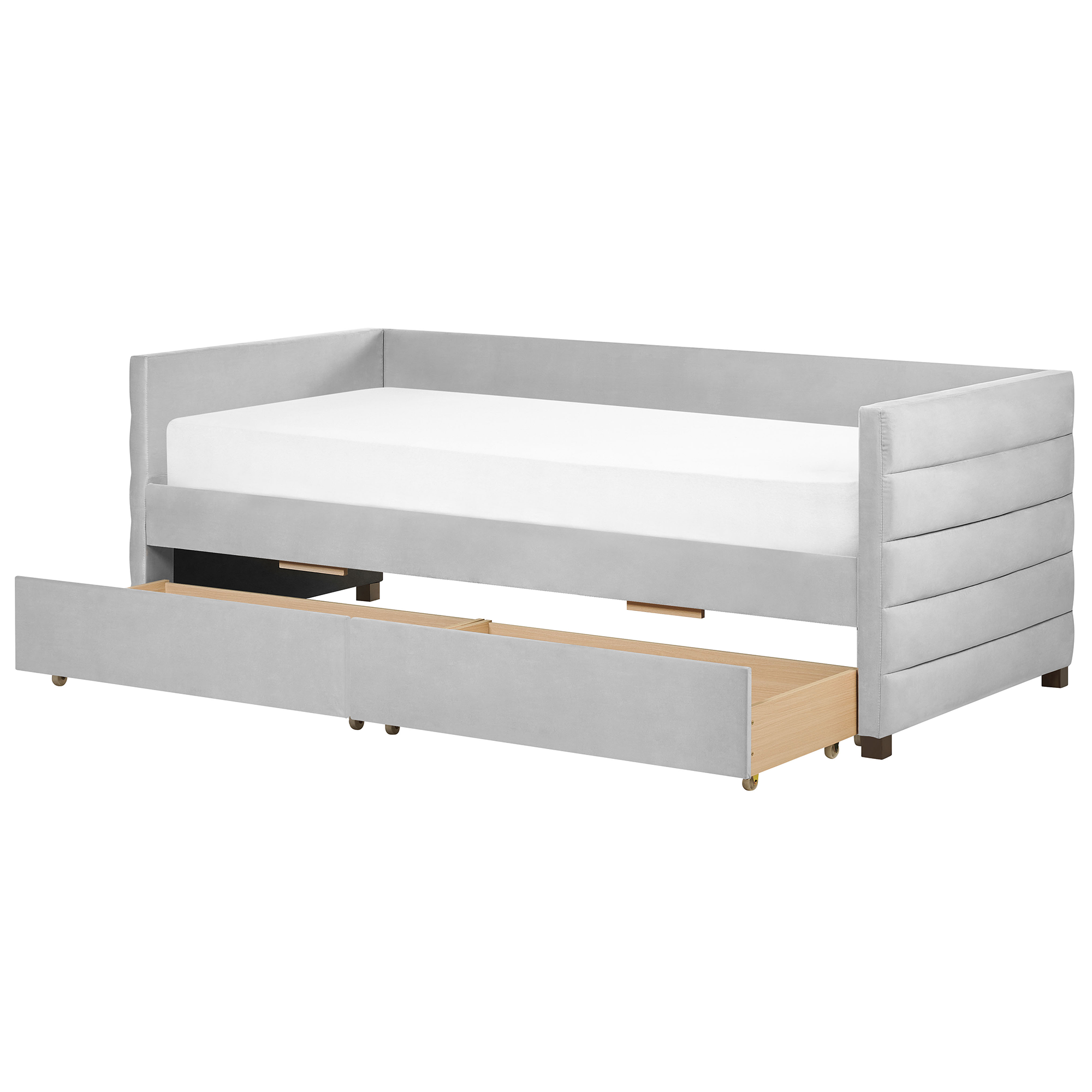 Slaapbank fluweel lichtgrijs 90 x 200 cm MARRAY