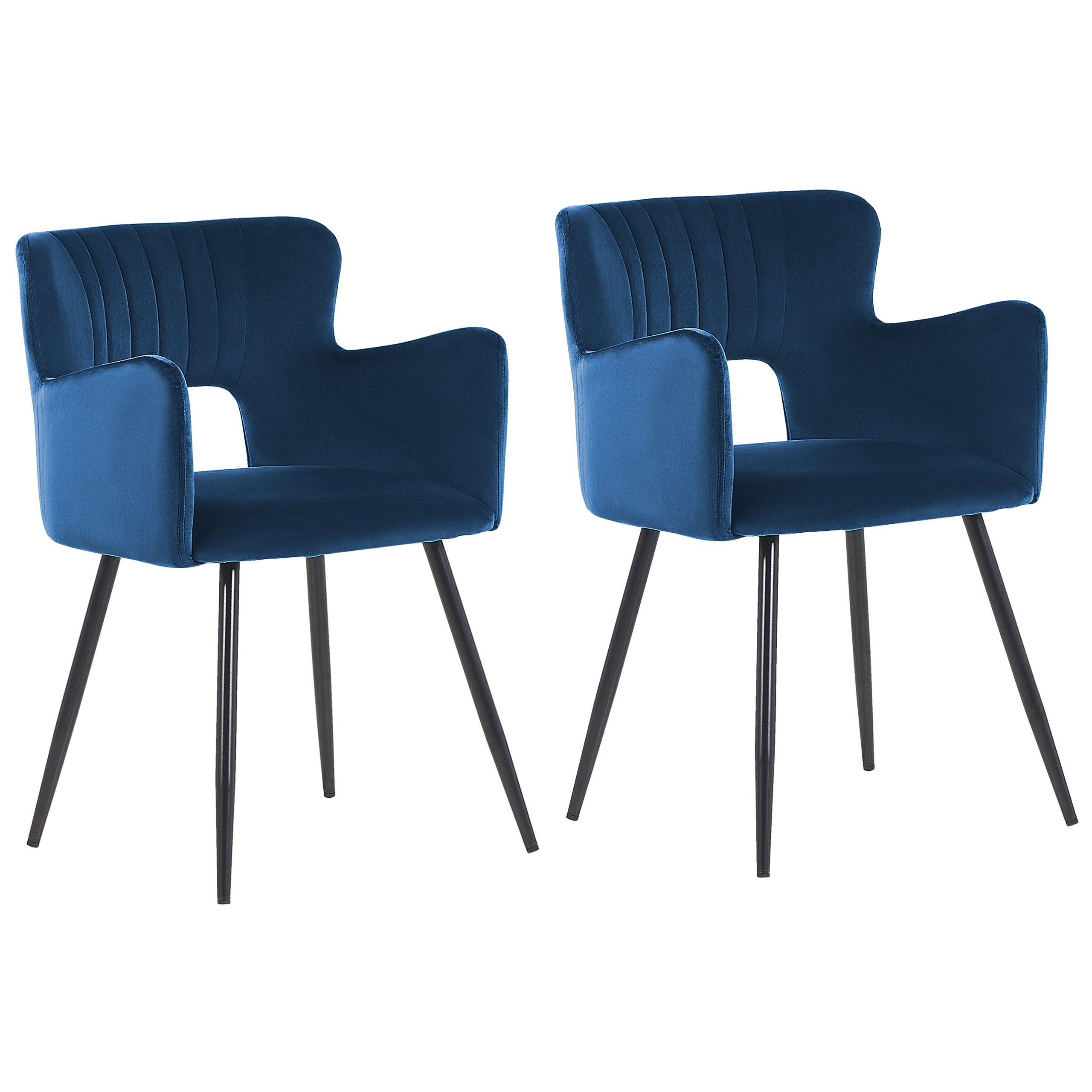 Eetkamerstoel Set van 2 Fluweel Marineblauw SANILAC