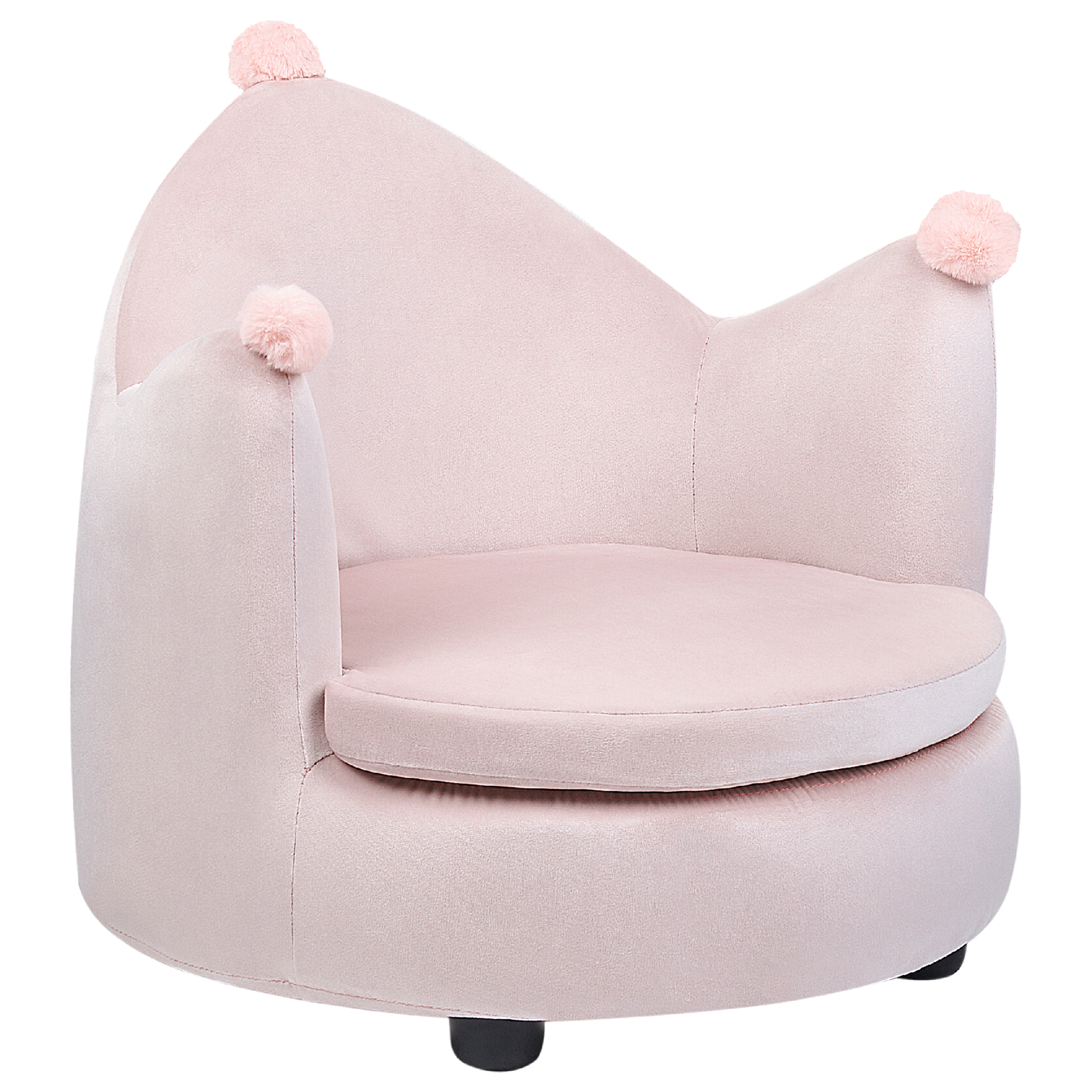 Kinderstoel Fluweel Pastelroze VEGA