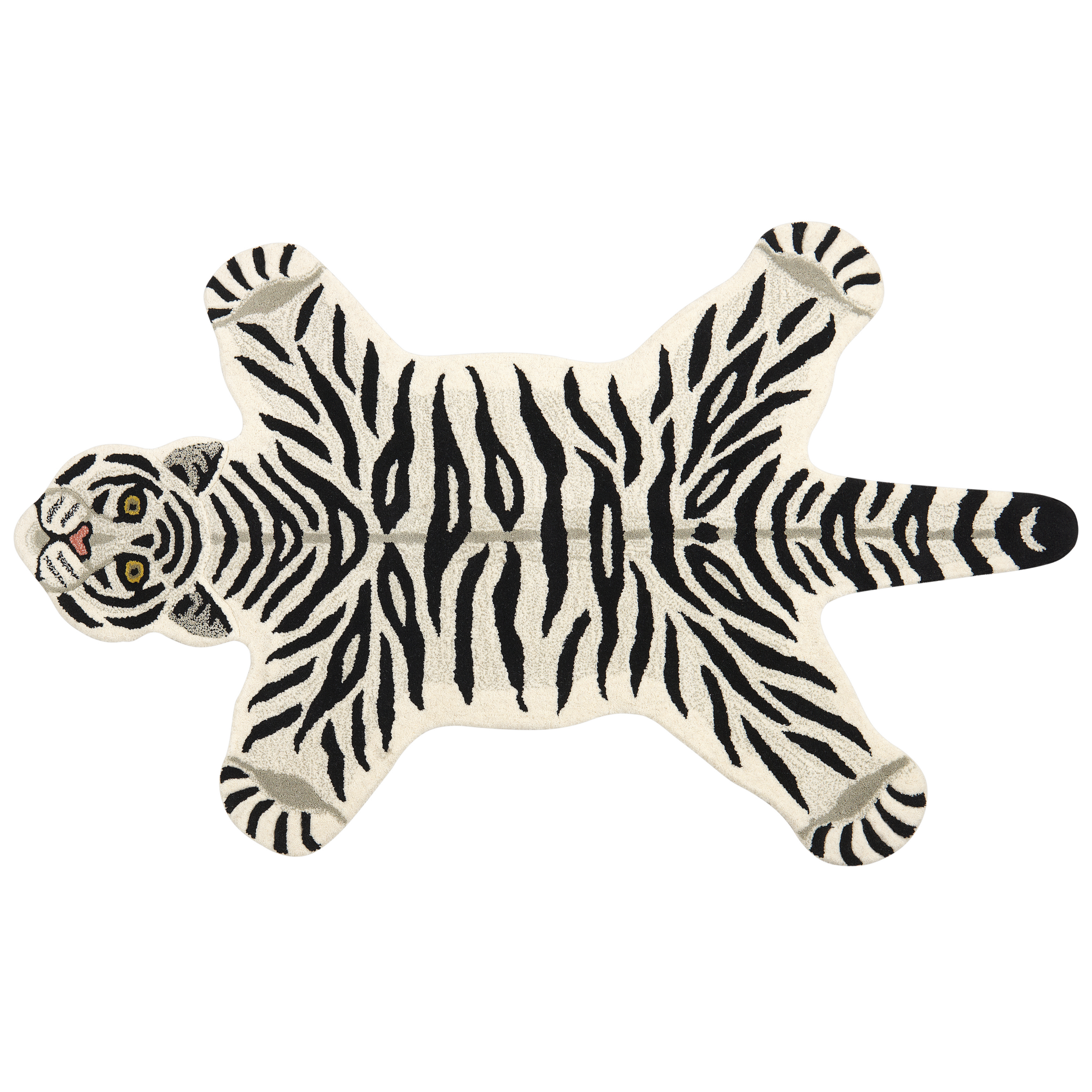Vloerkleed wol zwart/wit 100 x 160 cm SHERE