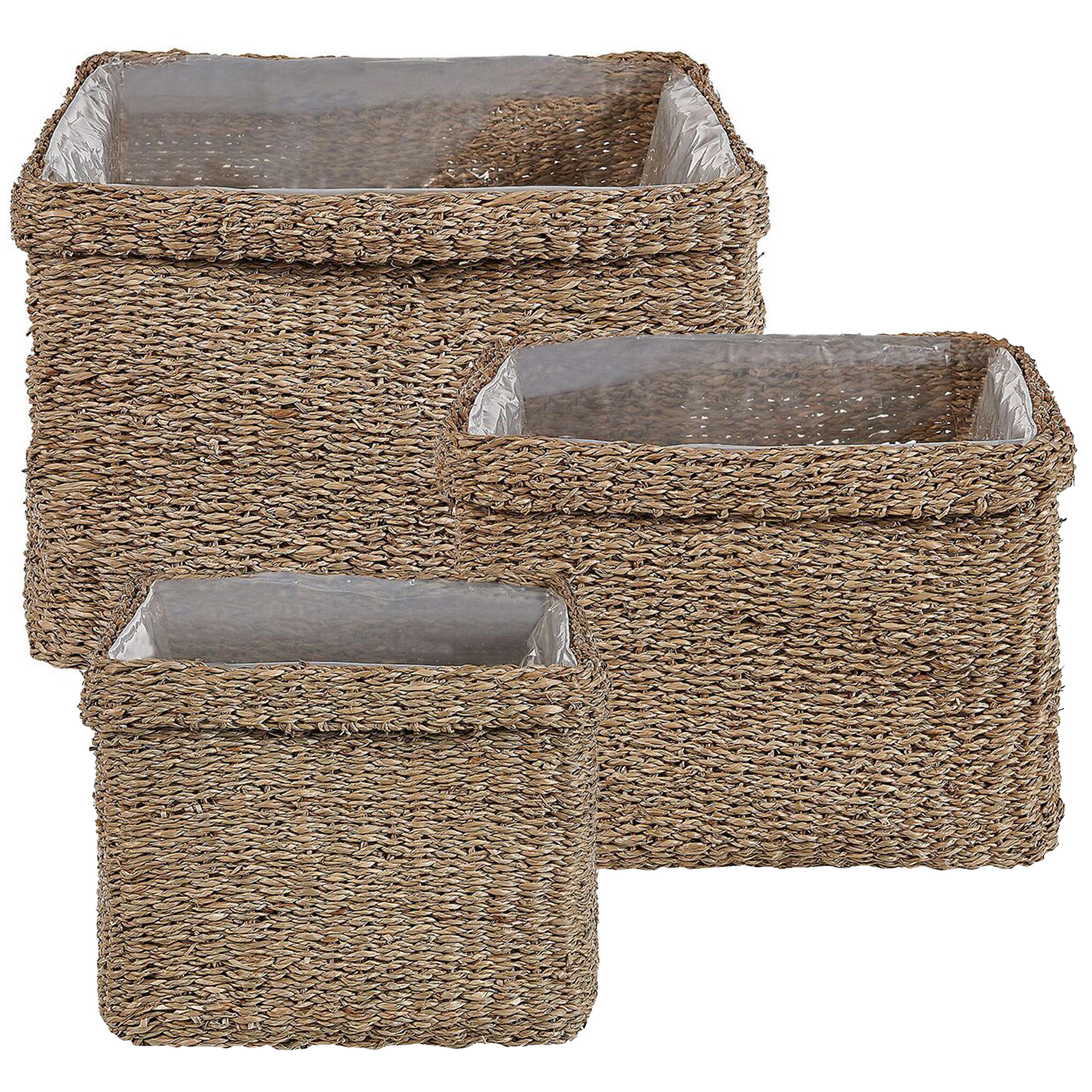 Bloempot set van 3 naturel RIVULINE
