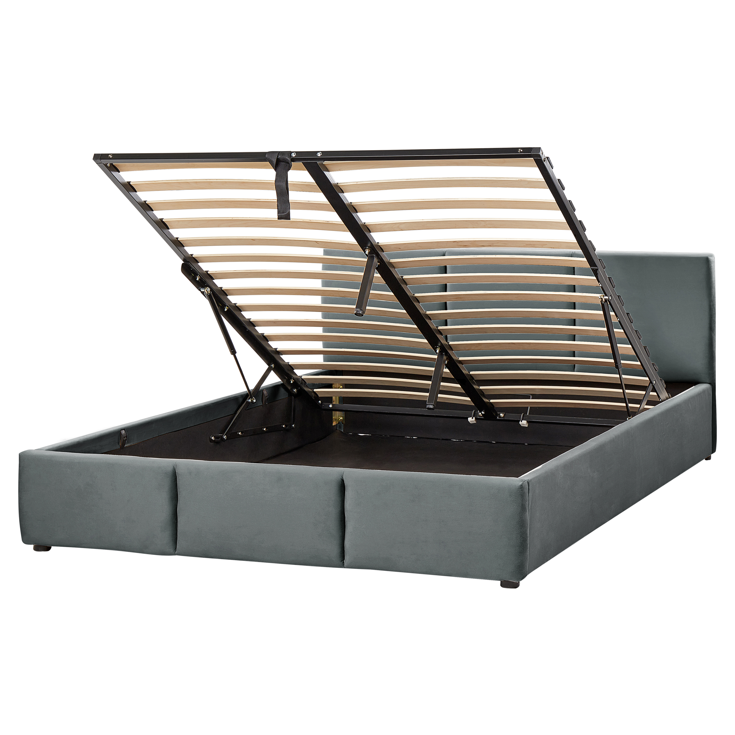 Bed fluweel donkergrijs 160 x 200 cm BOUSSE