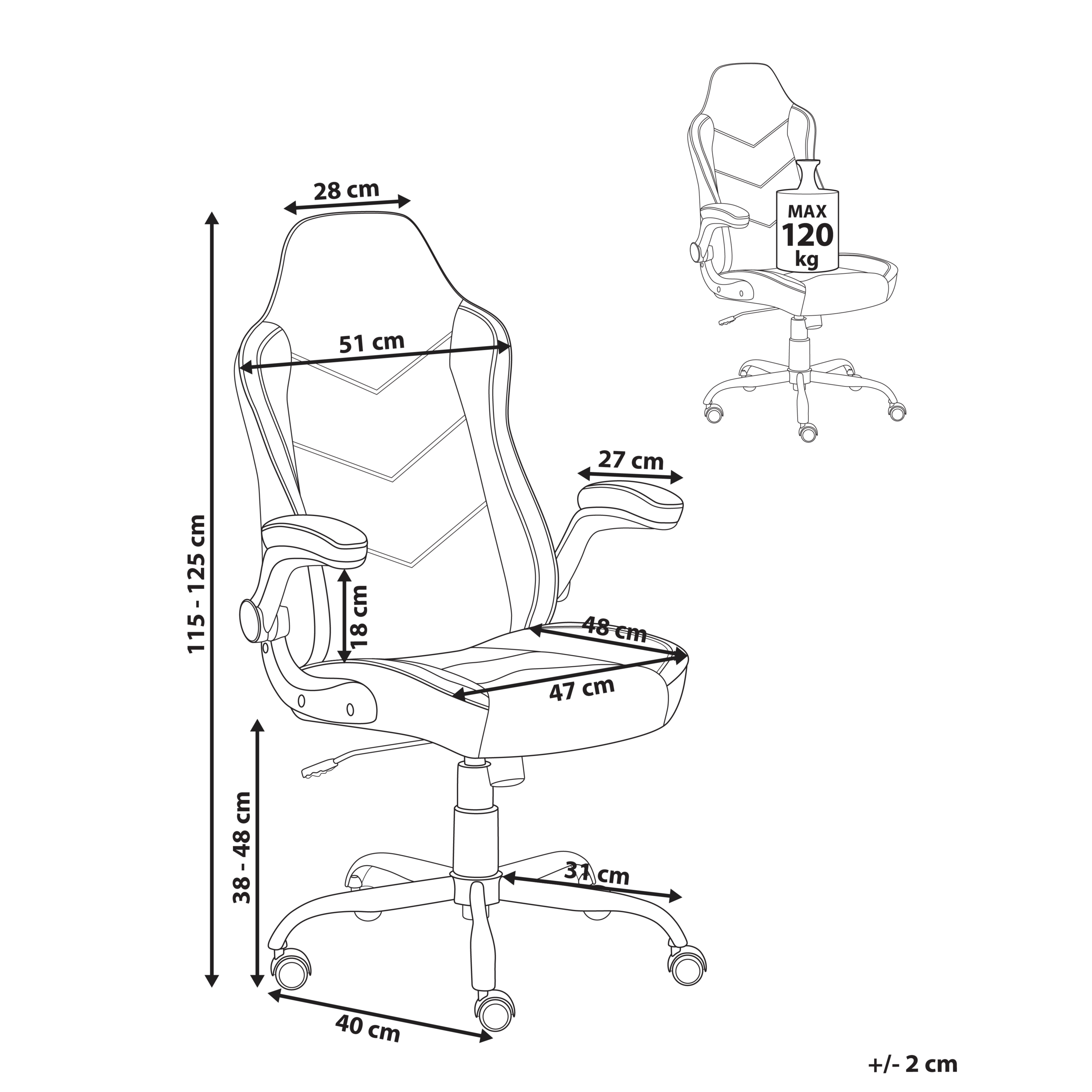 Scaun ergonomic TRIUMPHER Piele ecologică Alb-murdar [3]