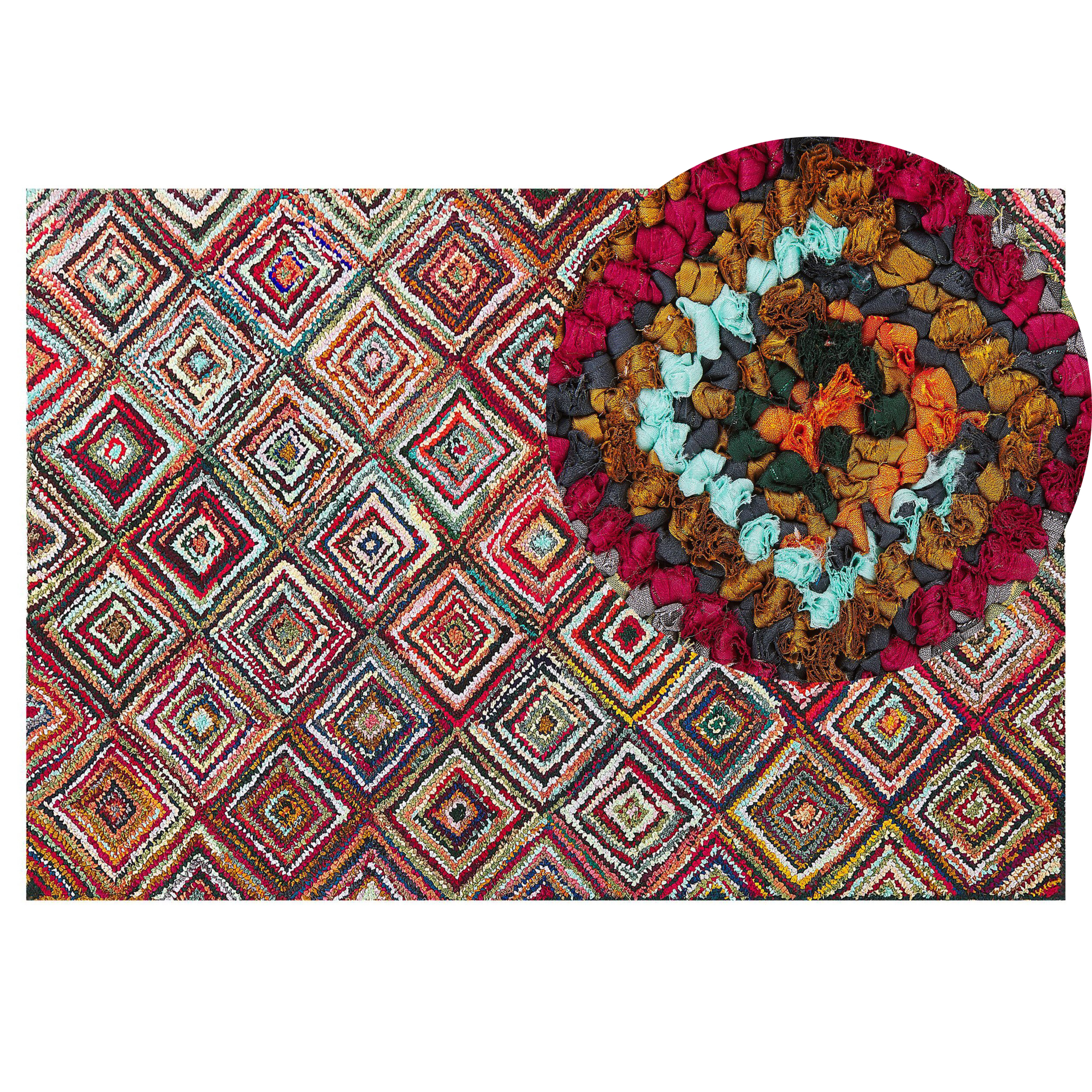 Vloerkleed katoen meerkleurig 140 x 200 cm KAISERI