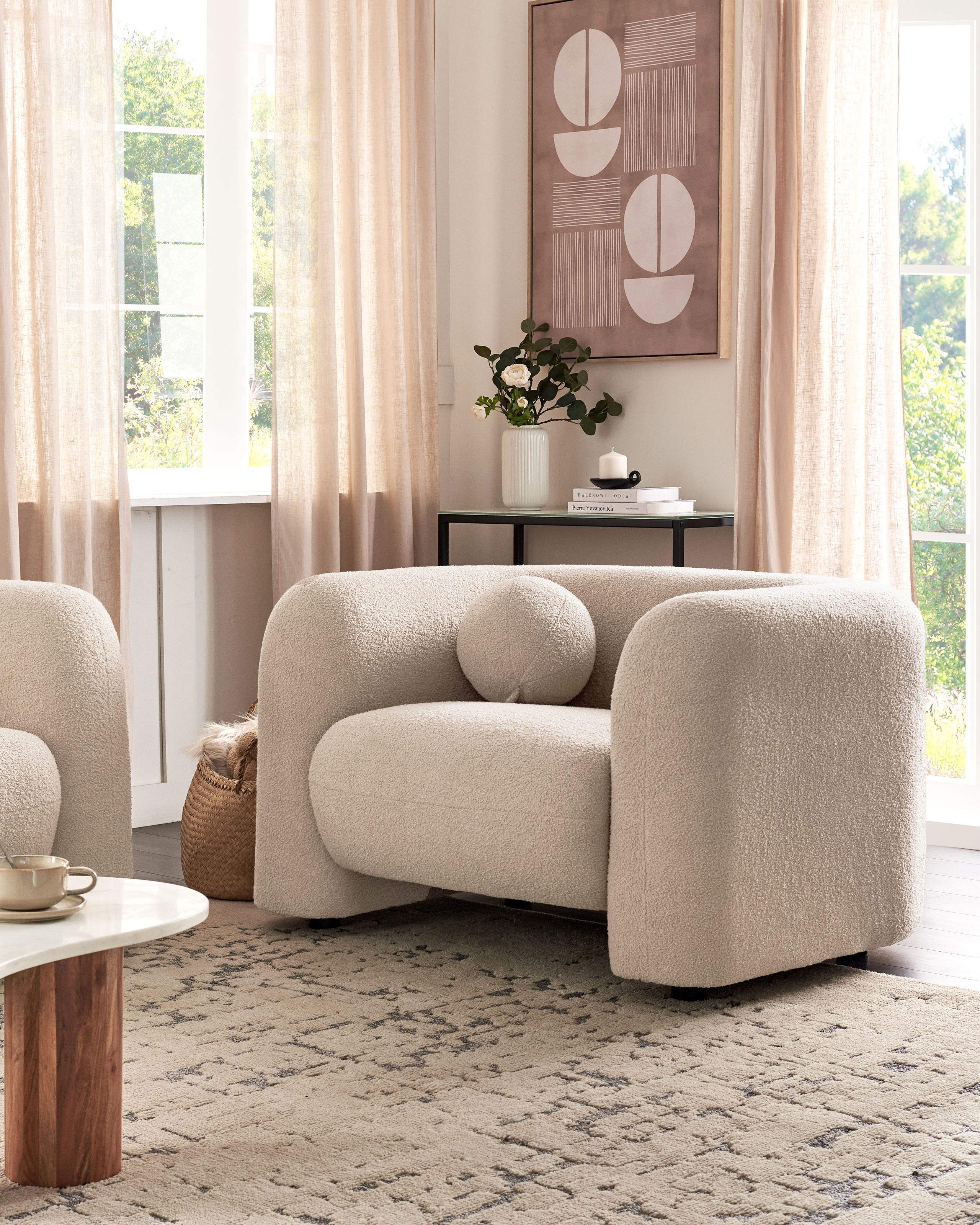 Fotoliu - LEIREN Boucle armchair Beige