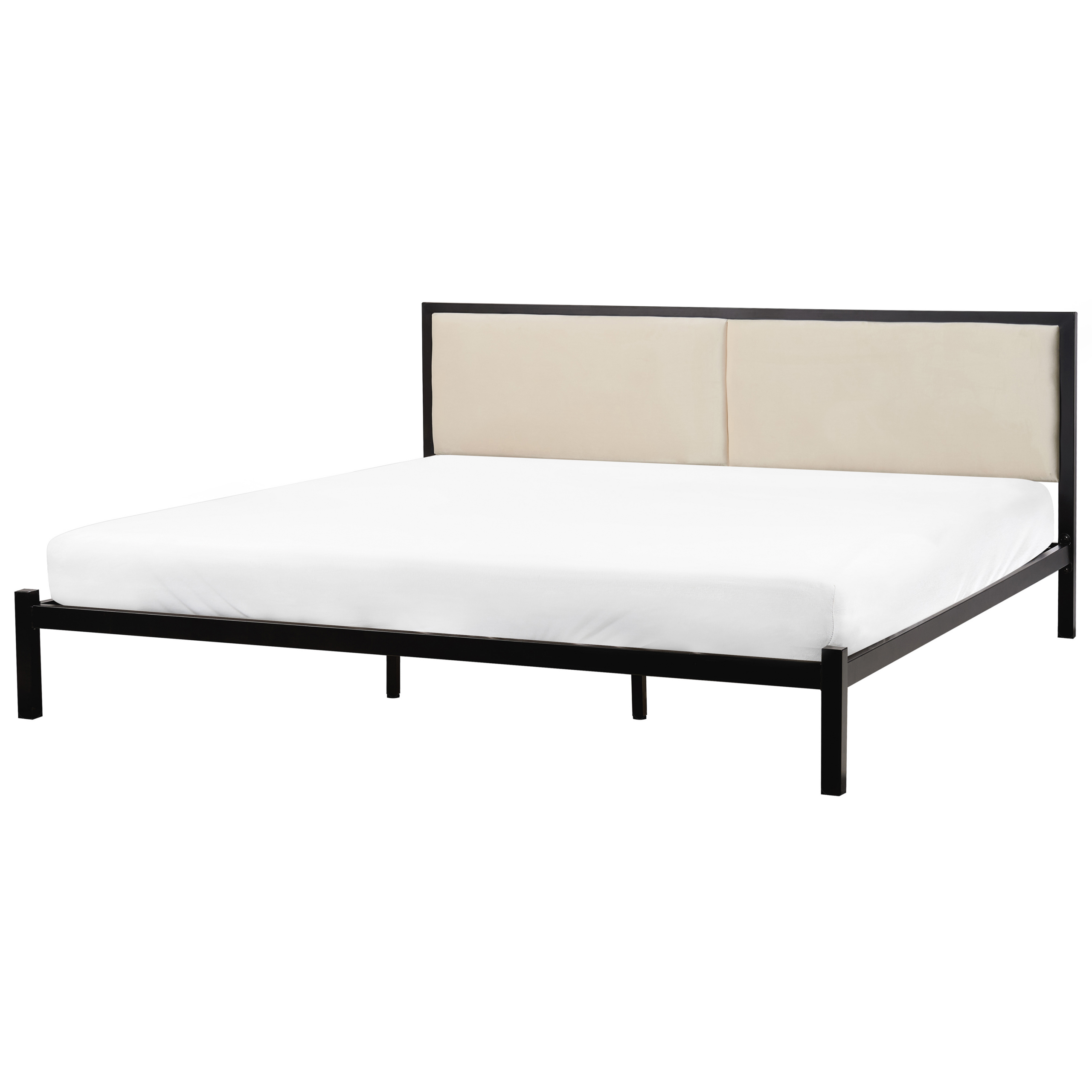 Bed metaal zwart/lichtbeige 180 x 200 cm CLAMART