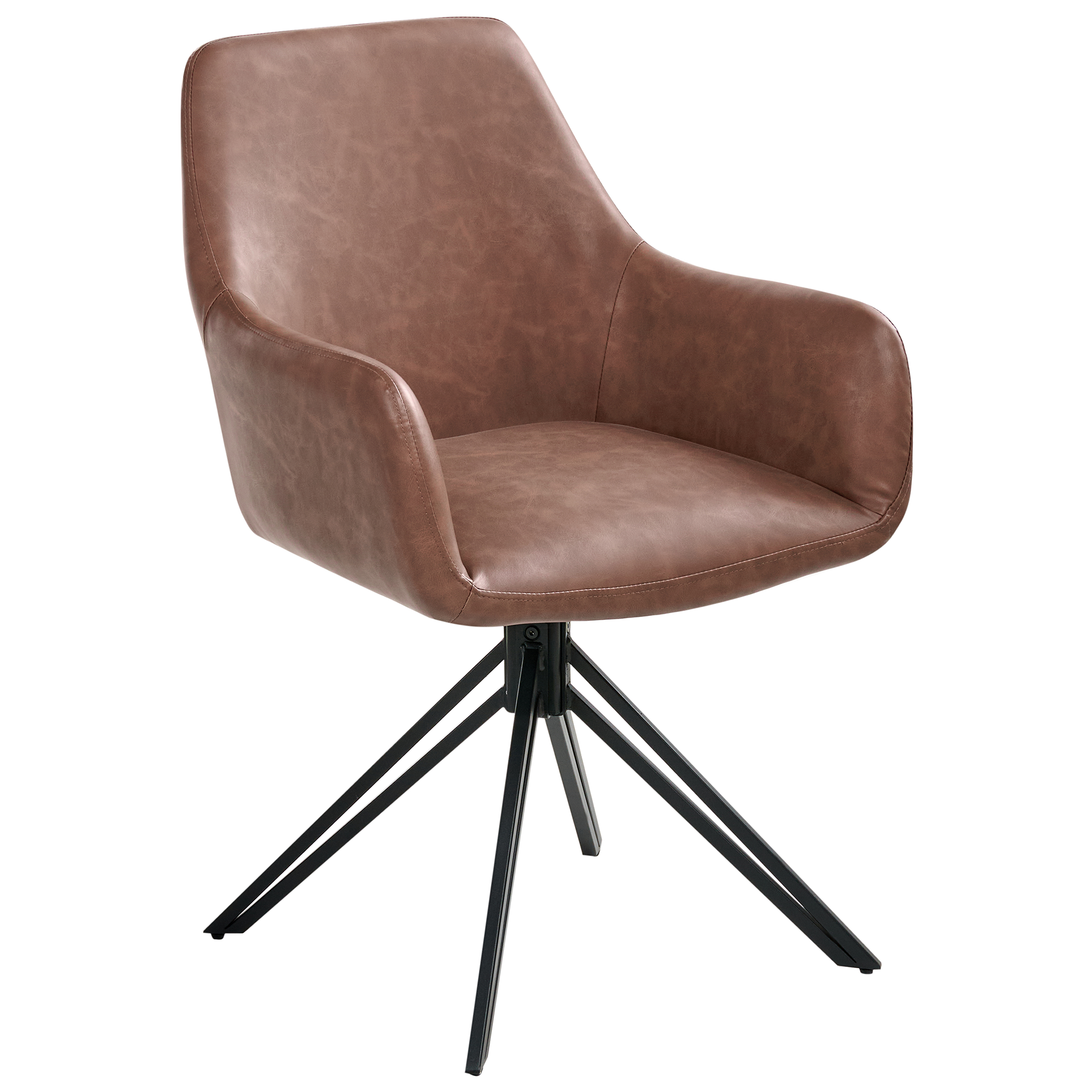 Set de 2 scaune dining SANSARC Piele ecologică Maro [4]