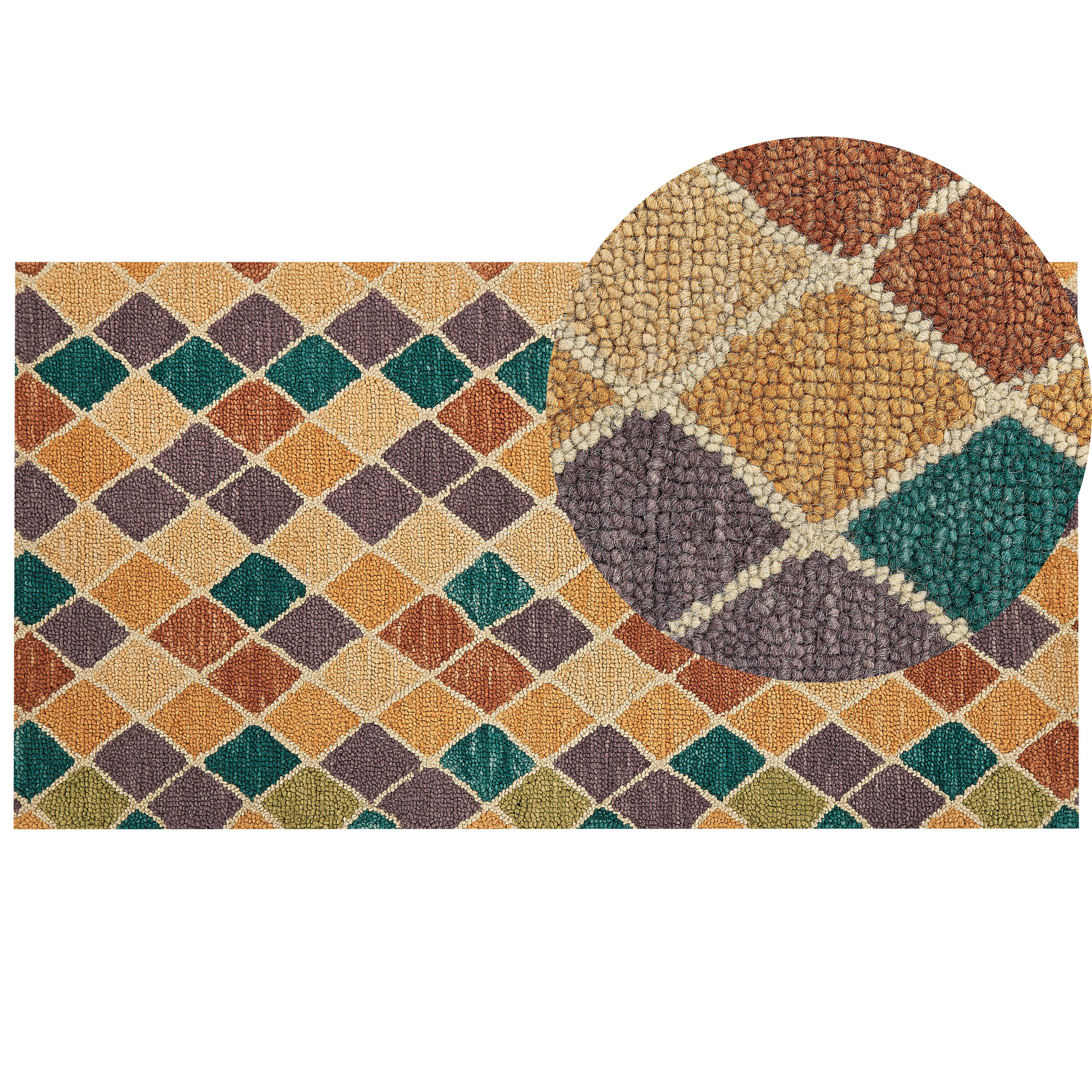 Vloerkleed wol meerkleurig 80 x 150 cm KESKIN