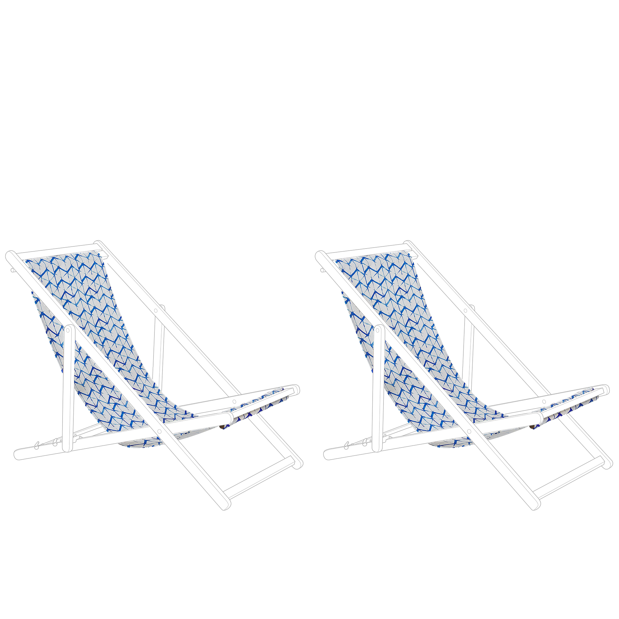 Doek voor strandstoel set van 2 stof wit/blauw ANZIO/AVELLINO