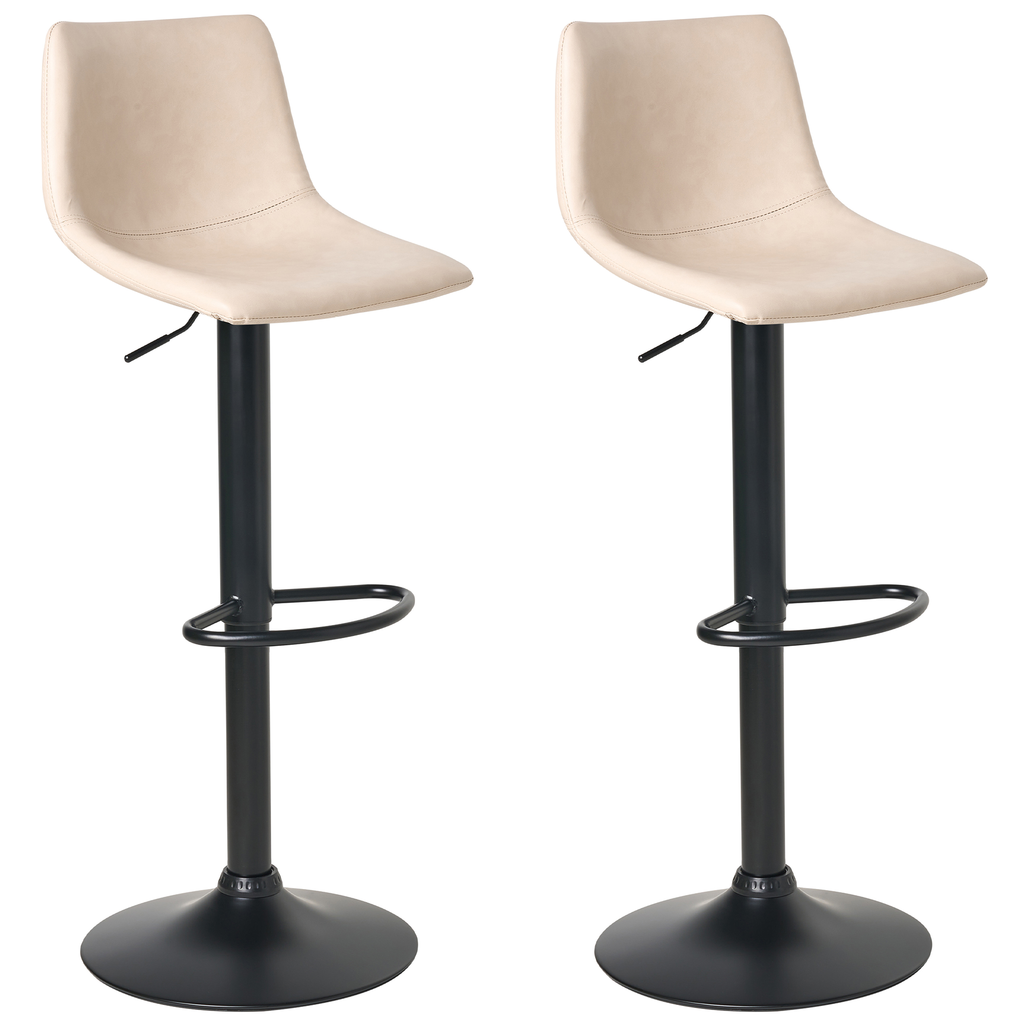 LEBRIJA bar chair set of 2 Eco-leather Swivel Light beige [2]