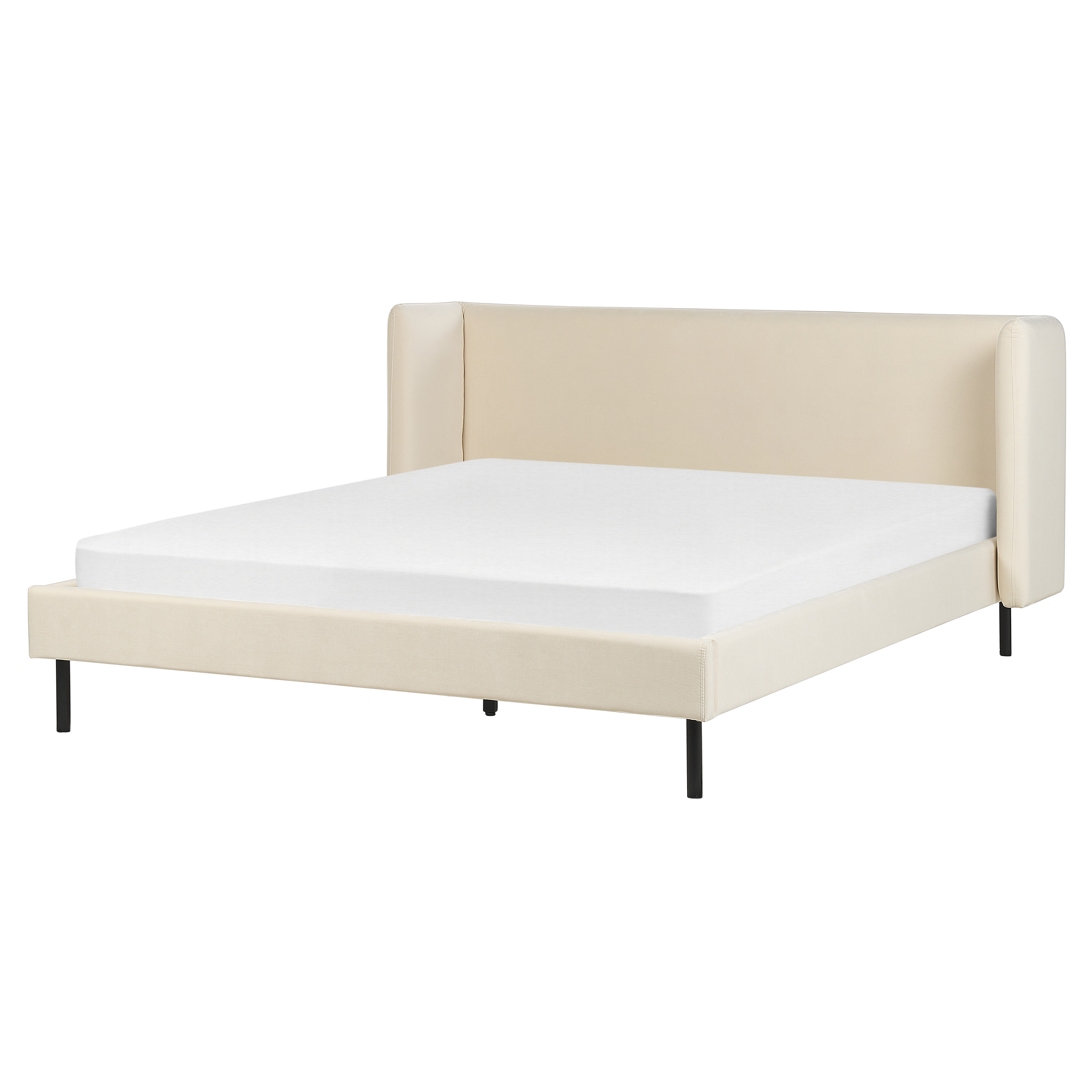 Bed fluweel beige 160 x 200 cm ARETTE