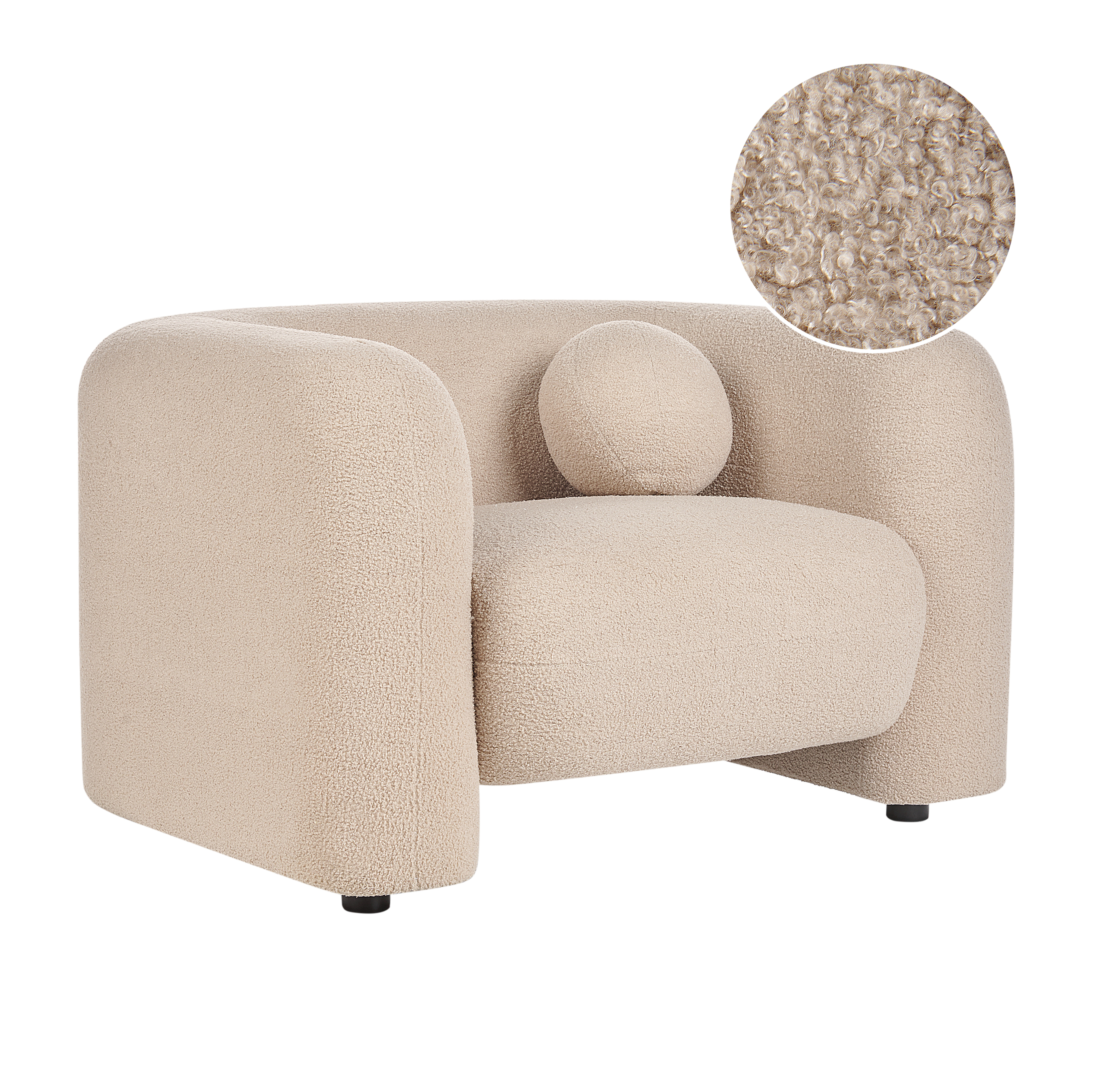 Fauteuil Bouclé Beige LEIREN