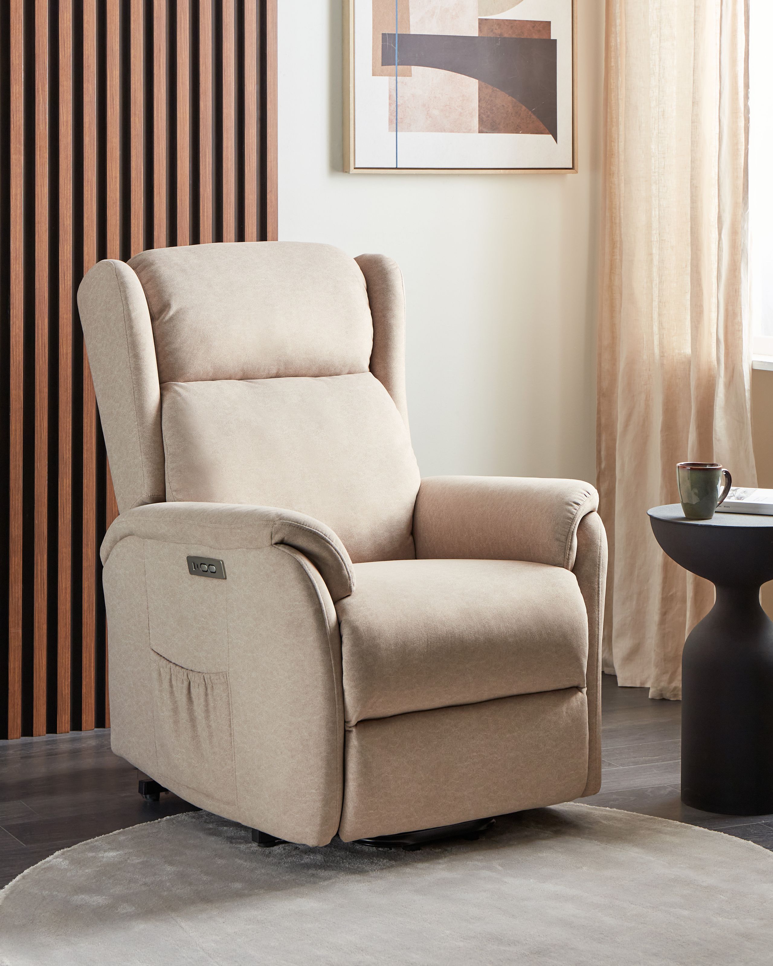 Fotoliu - Fotoliu cu recliner electric ELEGY Suport pentru picioare retractabil  Taupe