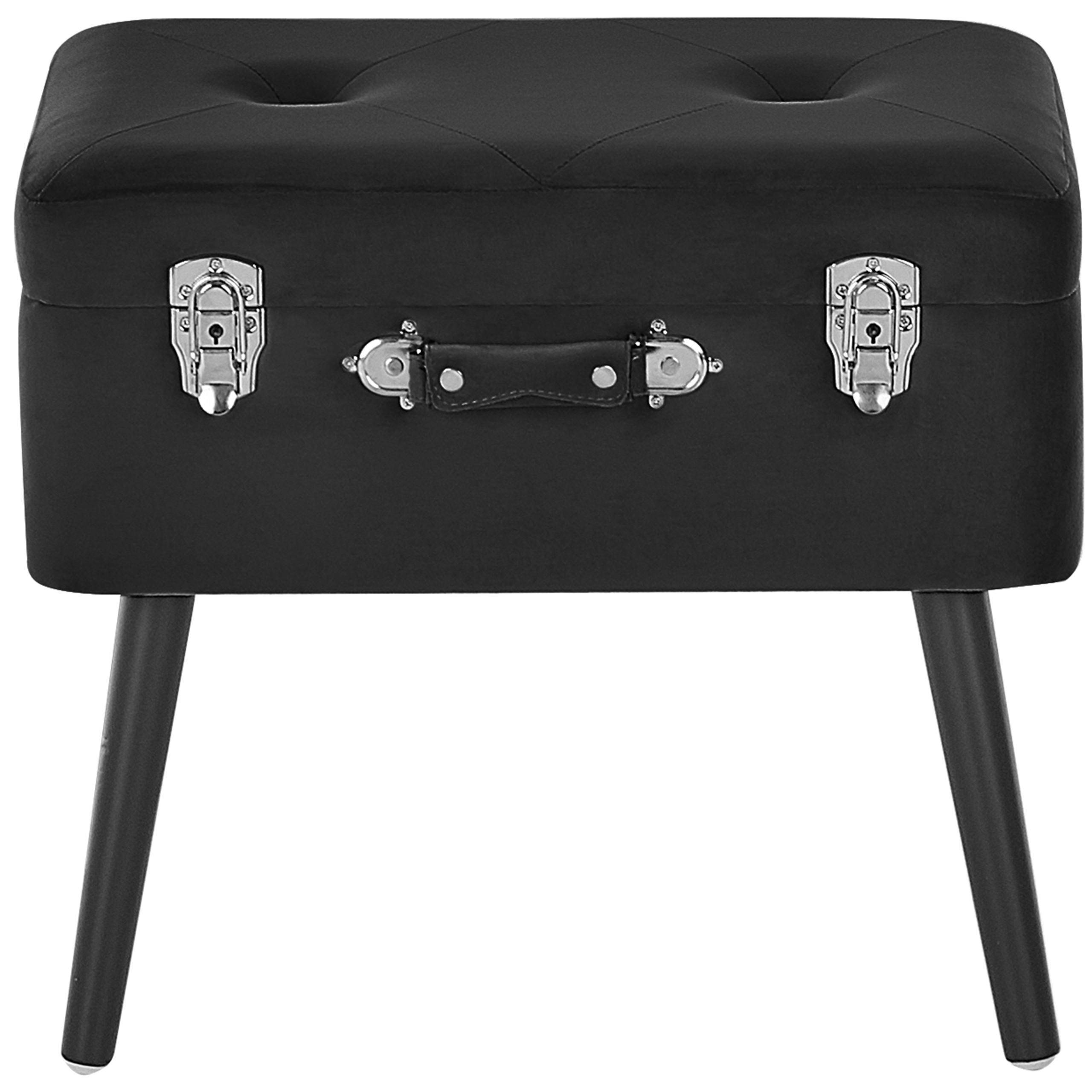 Stool with Storage MALLARD Velvet Black [4]