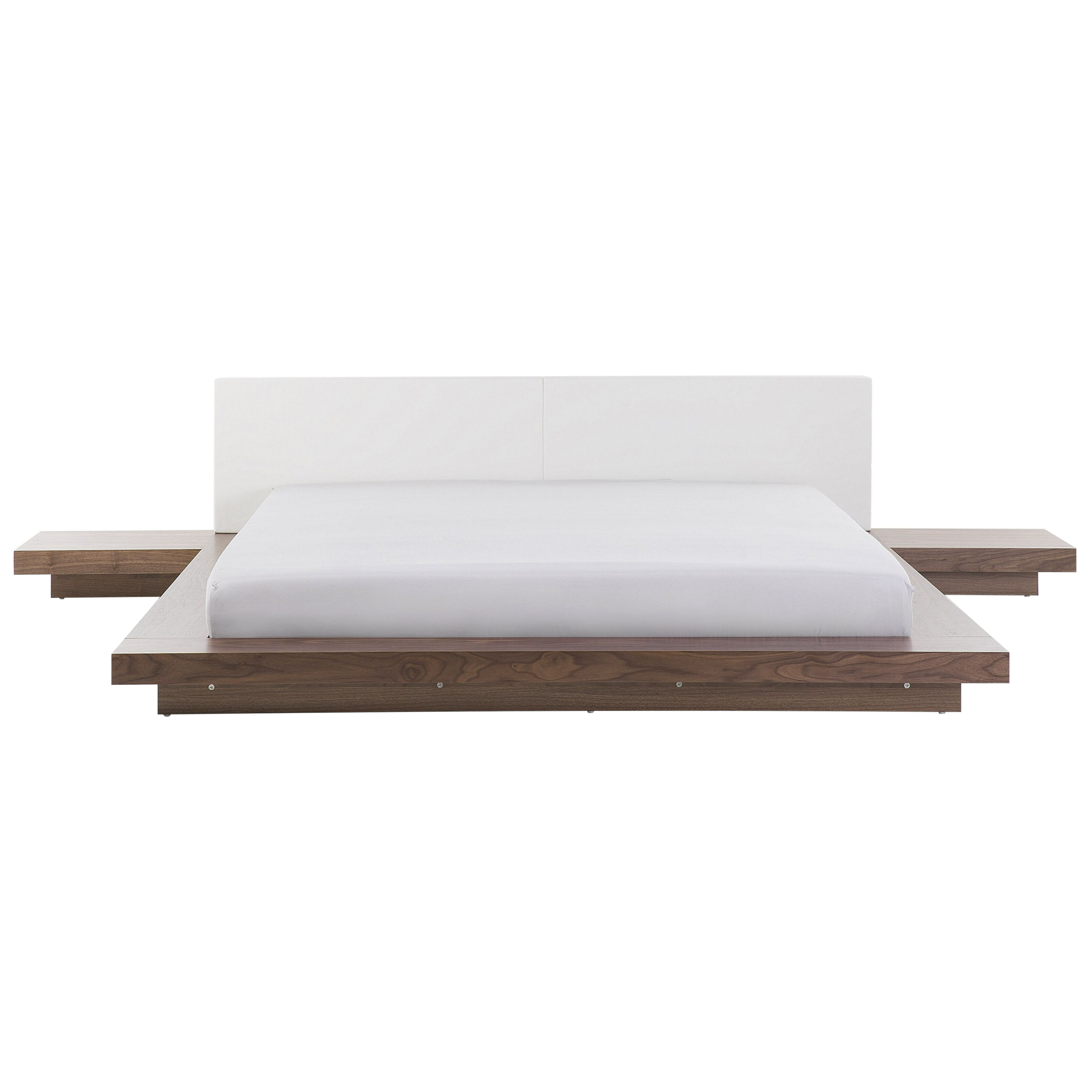 Waterbed met kunstleren hoofdbord hout bruin 180 x 200 cm ZEN