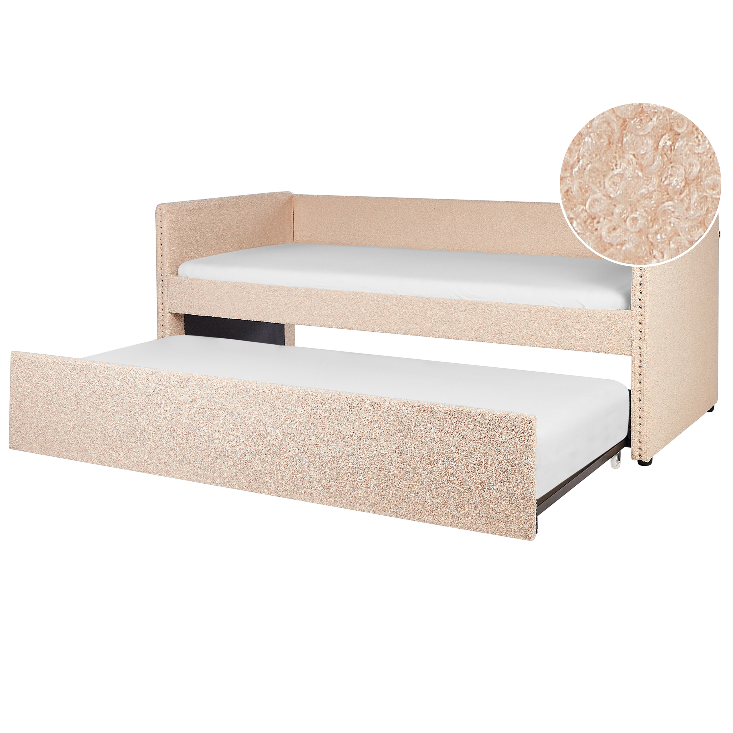 Bedbank bouclé perzik 90 x 200 cm TROYES