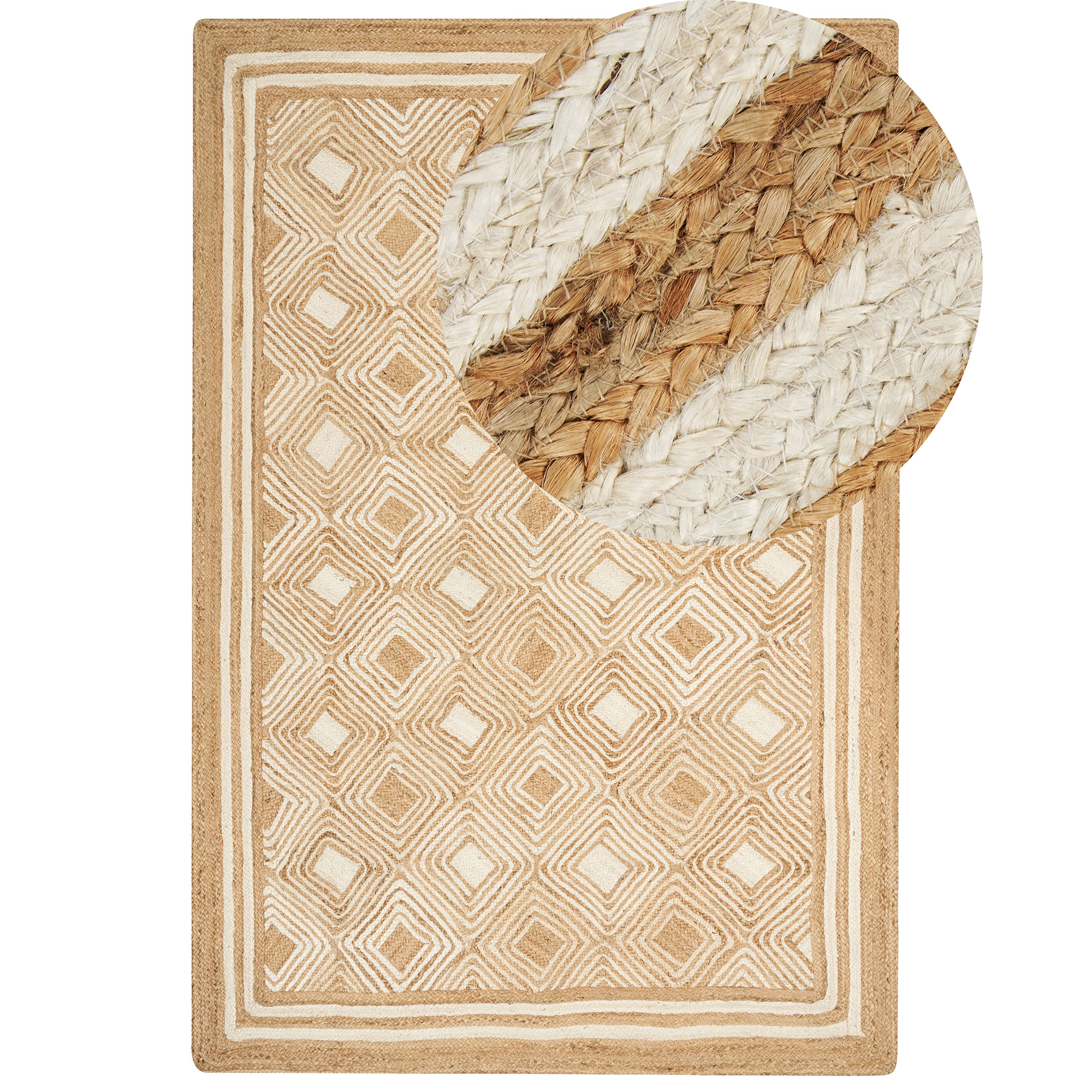 Vloerkleed jute beige 200 x 300 cm MENGEN