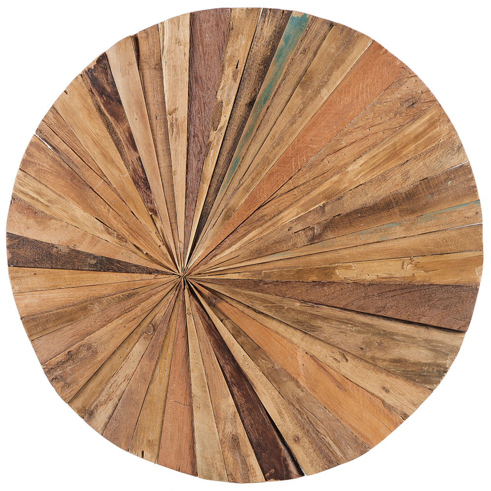 decorazione da parete in legno di teak Multicolore ø 60 cm rotondo rustico