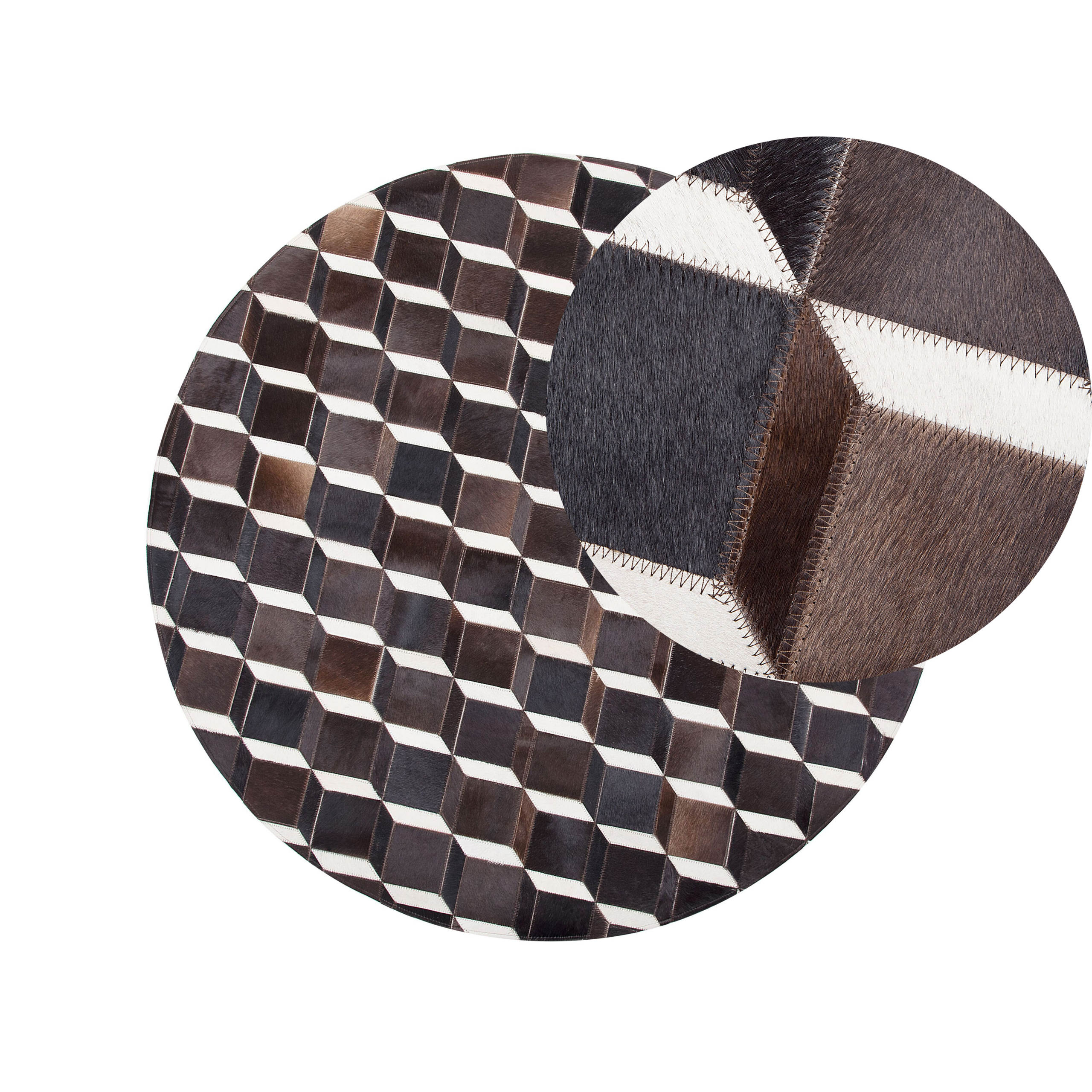 Vloerkleed patchwork bruin ⌀ 140 cm ALPKOY