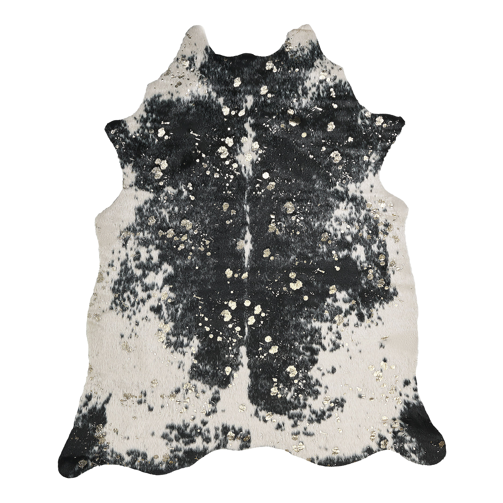 Vloerkleed imitatieleer zwart en wit 150 x 200 cm BOGONG