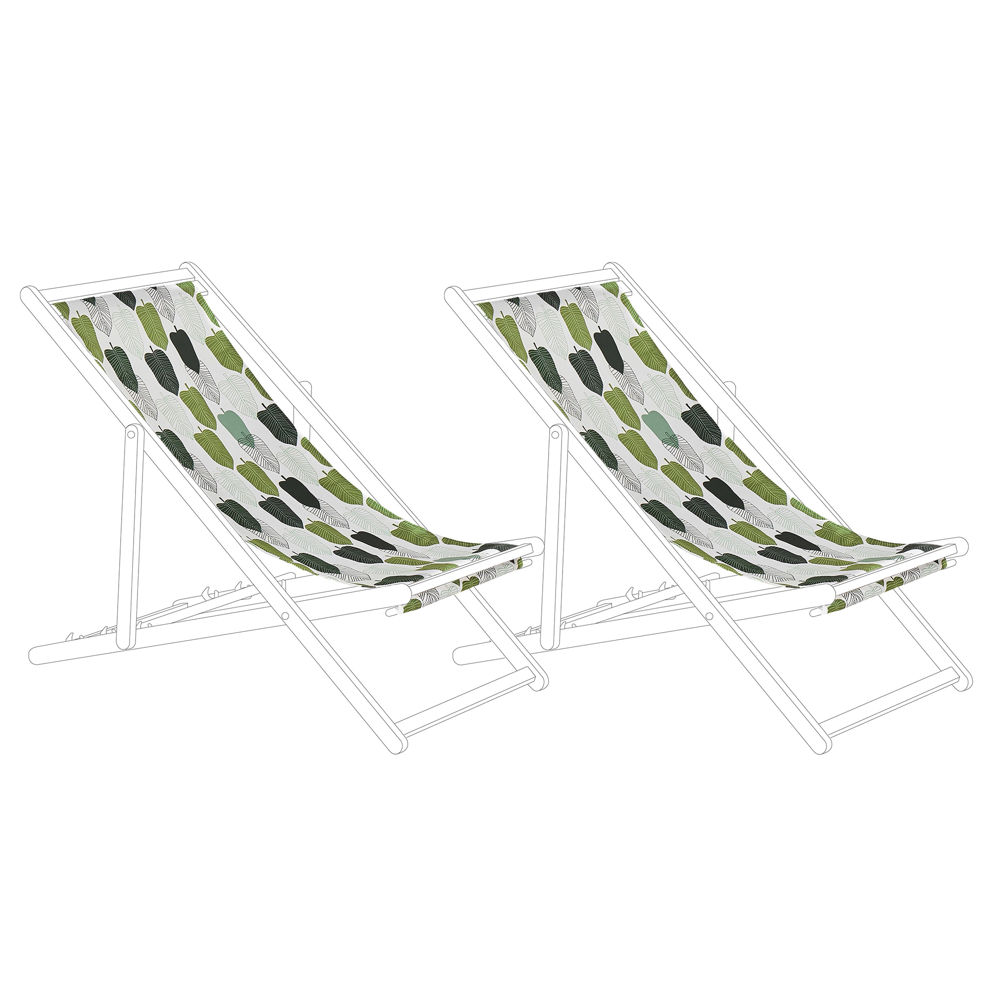 Doeken voor ligstoelen set van 2 meerkleurig bladeren ANZIO/AVELLINO
