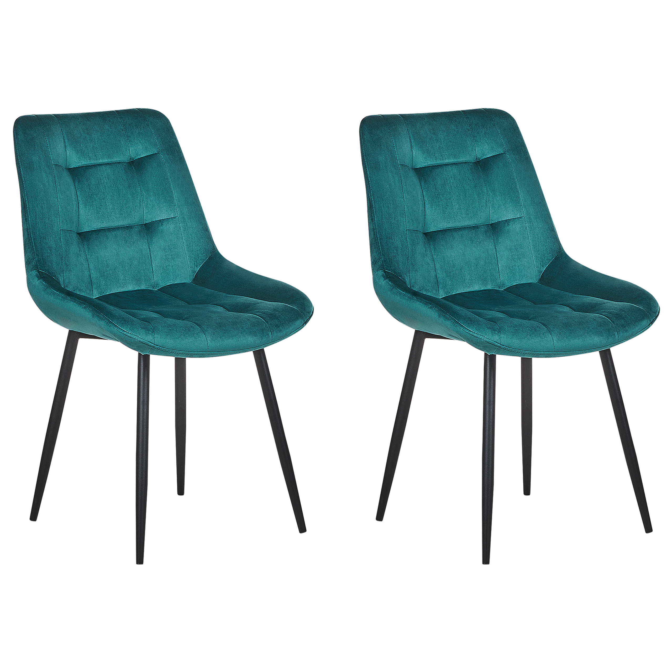 Eetkamerstoel Set van 2 Fluweel Turquoise MELROSE