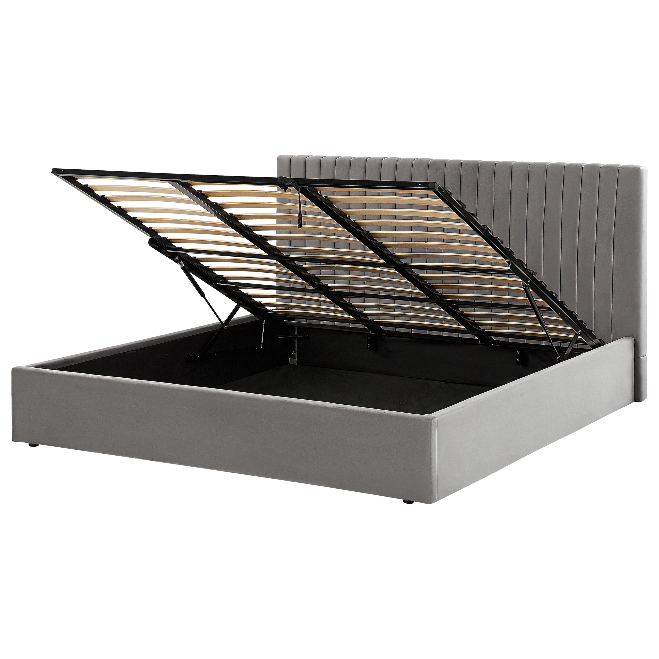 Bed fluweel grijs 180 x 200 cm VION