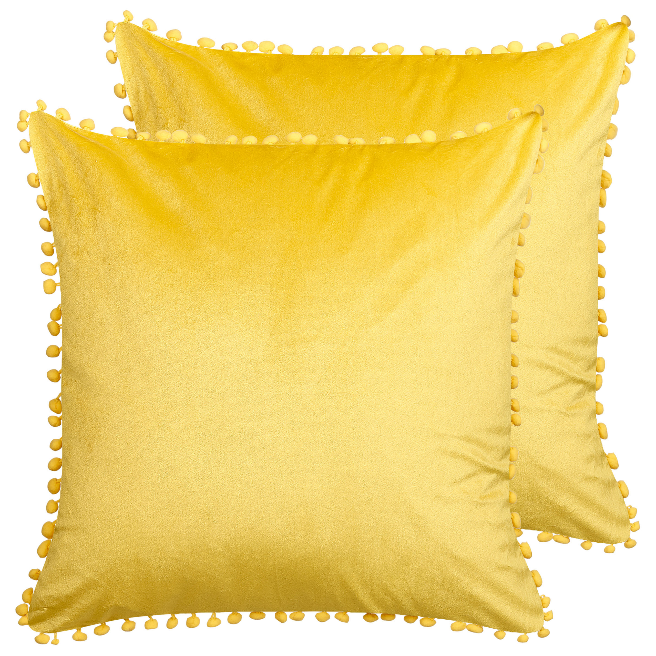 Set van 2 kussens Fluweel Geel AERANGIS 45 x 45 cm