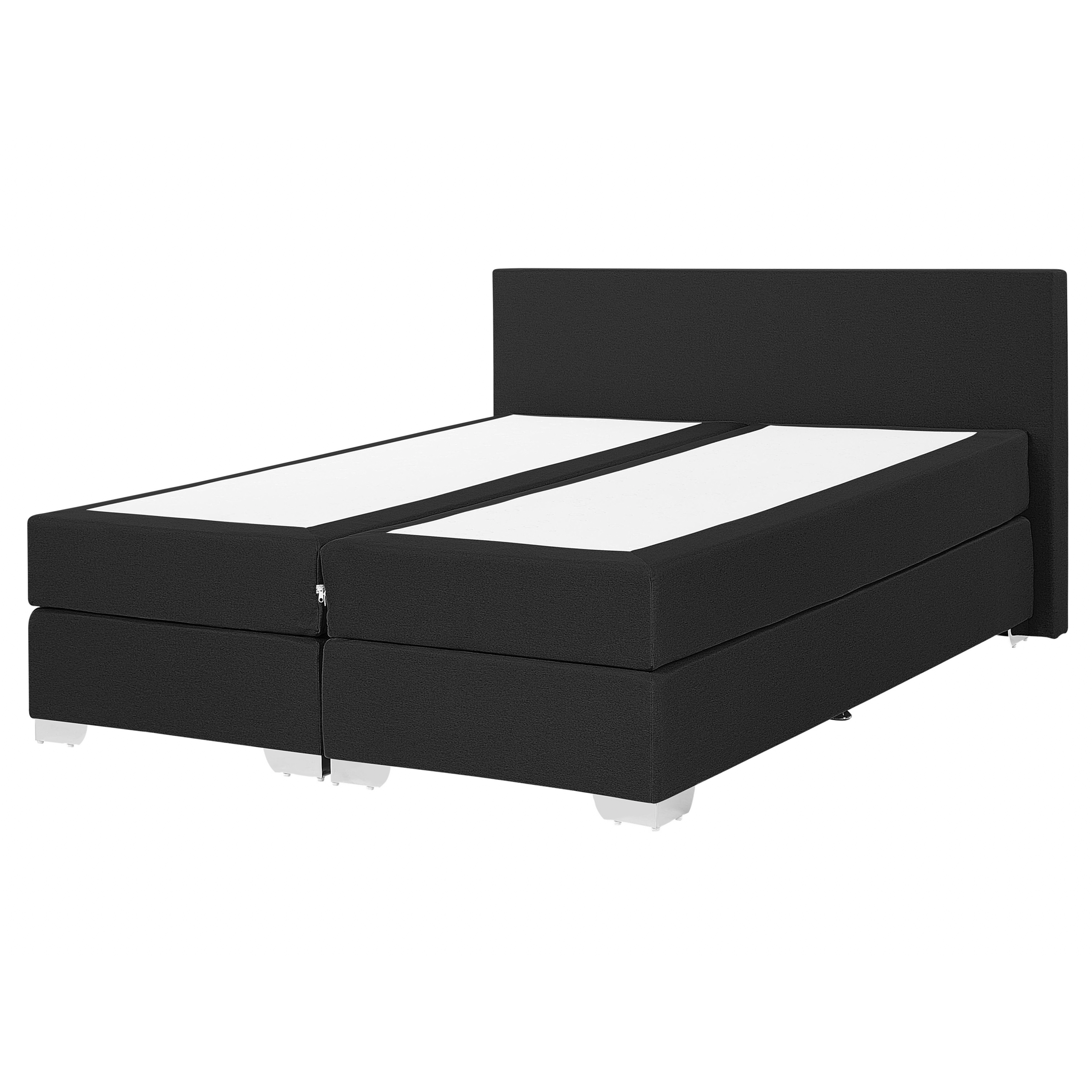 Boxspring stof zwart 160 x 200 cm PRESIDENT