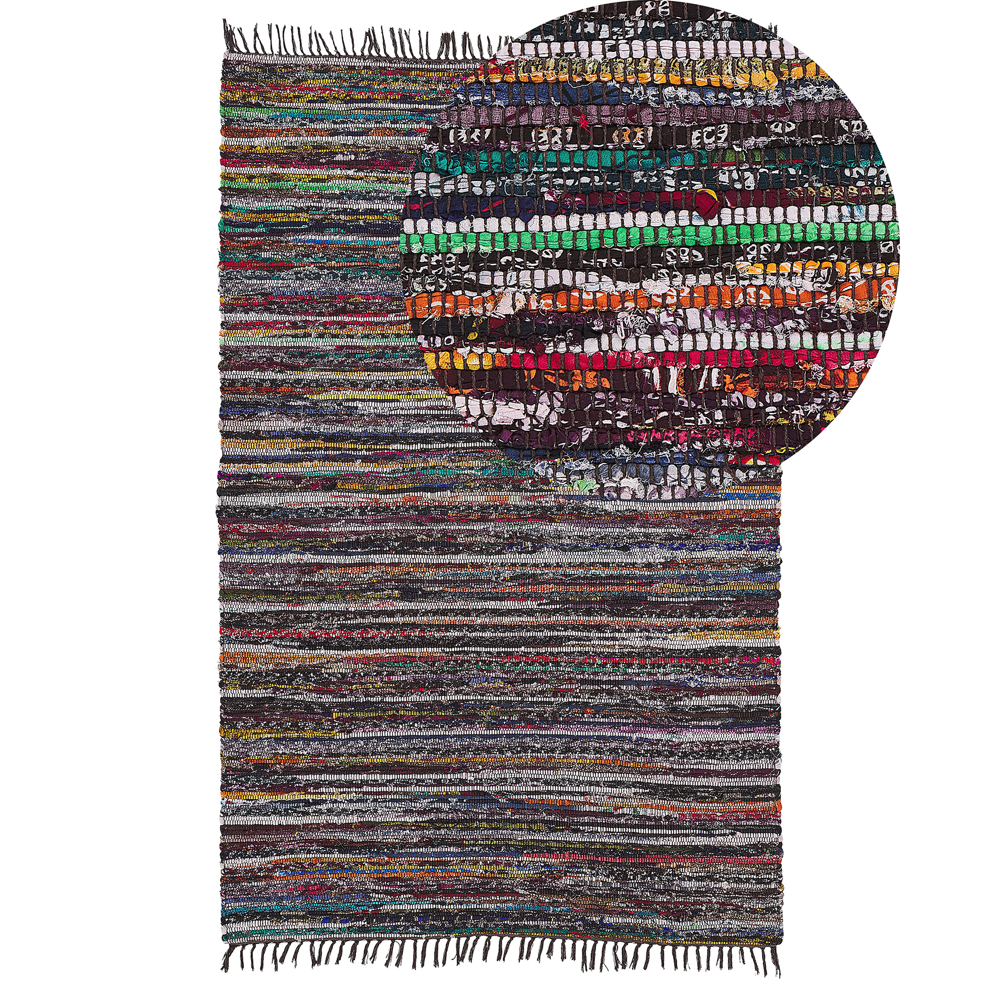 Vloerkleed polyester zwart/multicolor 140 x 200 cm DANCA