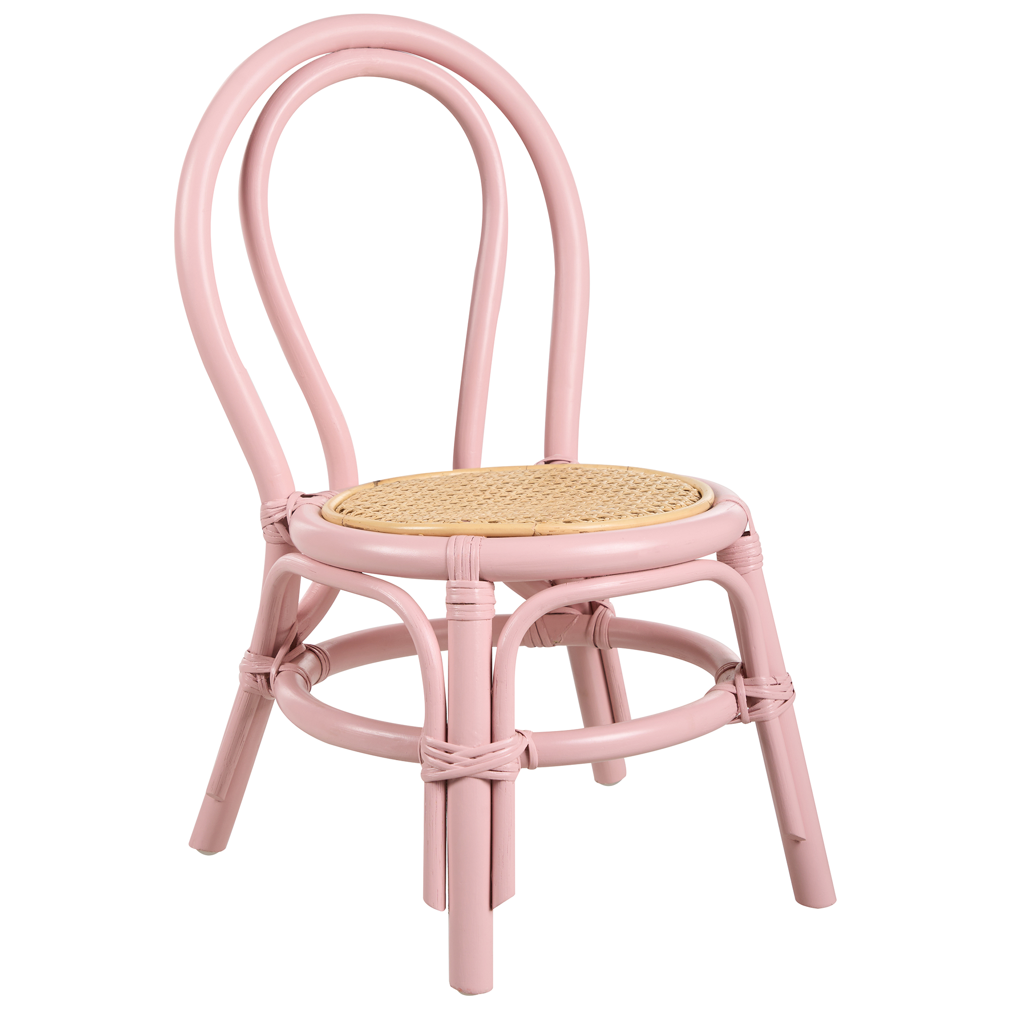 Kinderstoel rotan roze KALIVIA