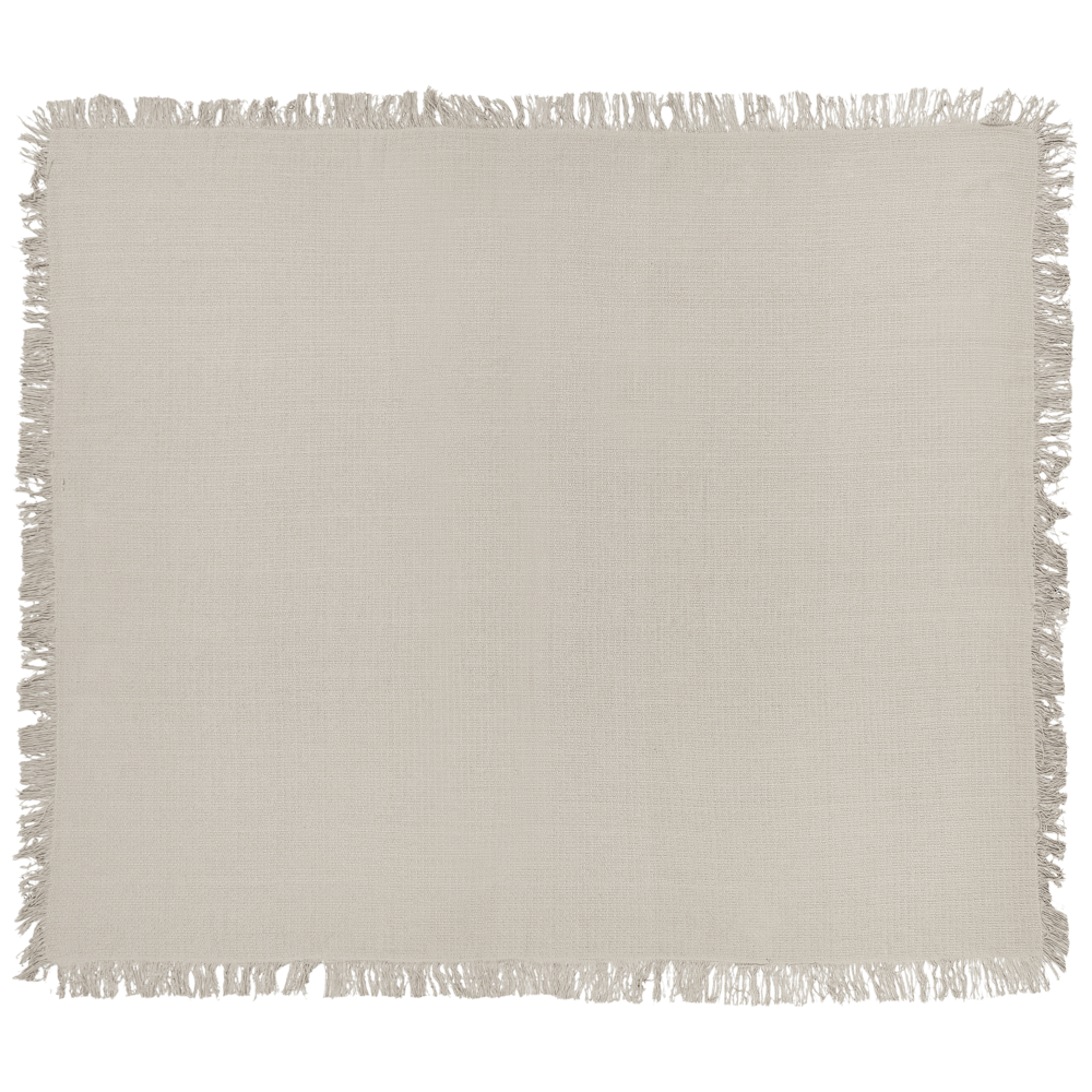 Image of Copriletto grigio chiaro in tessuto di cotone 220 x 240 cm con frange Coperta decorativa Biancheria da letto design classico Camera da letto