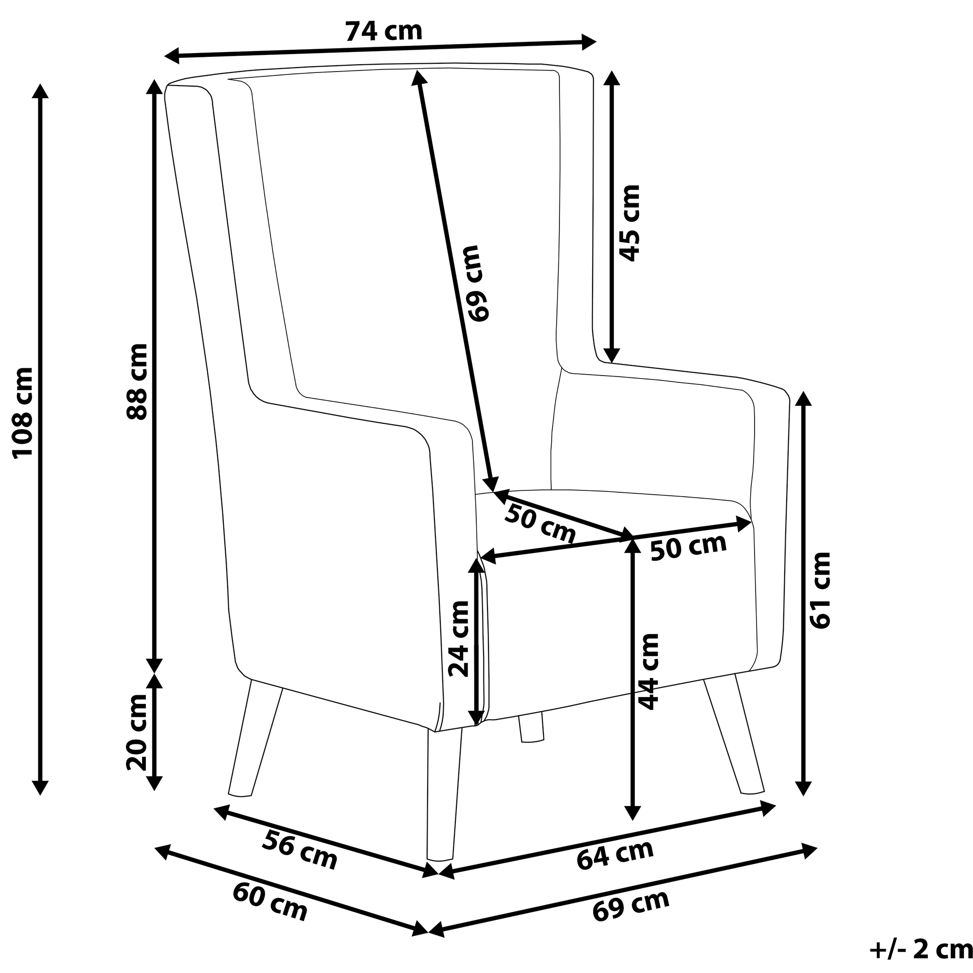 ONEIDA high-backed armchair Velvet Yellow [3]