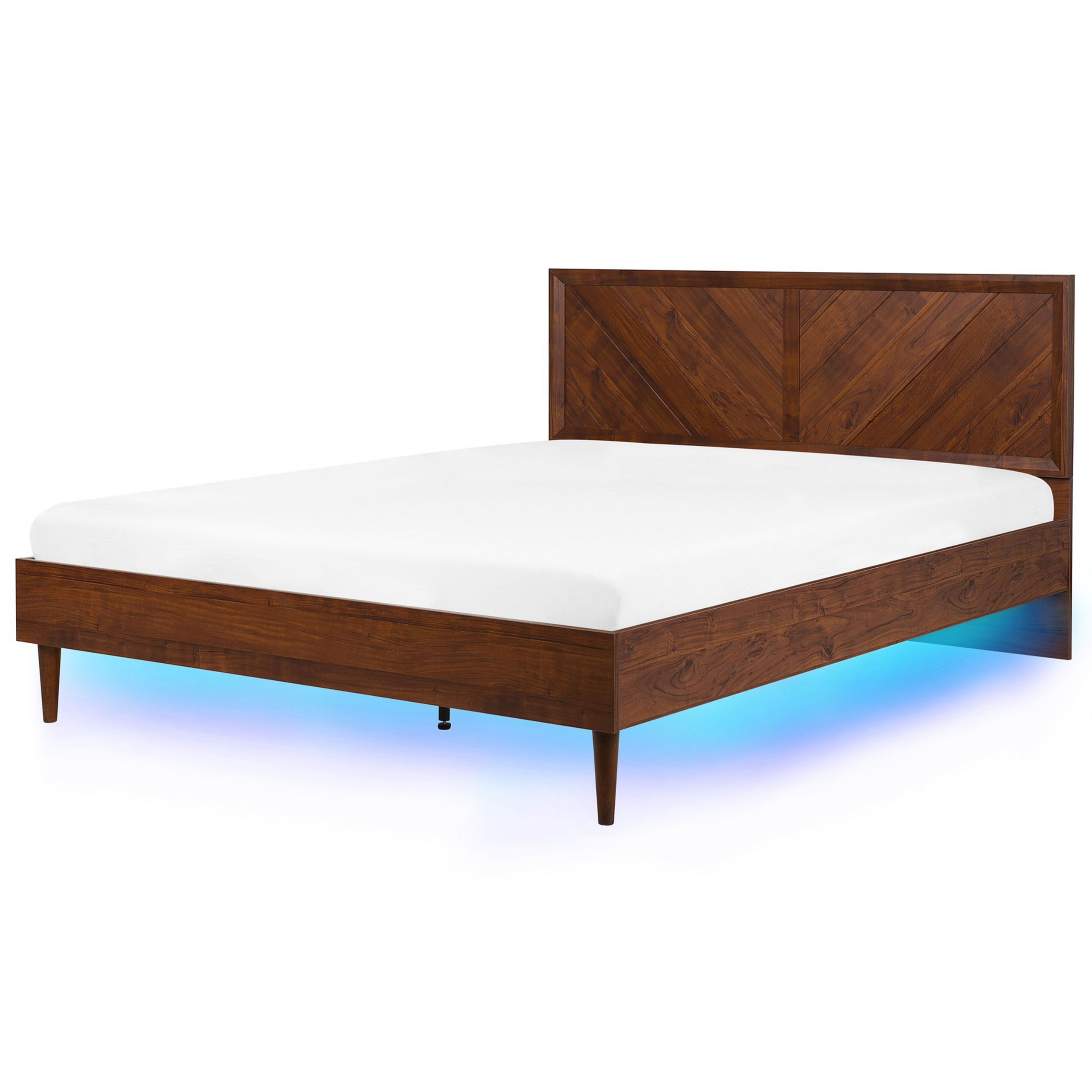 Bed met LED hout donkerbruin 180 x 200 cm MIALET