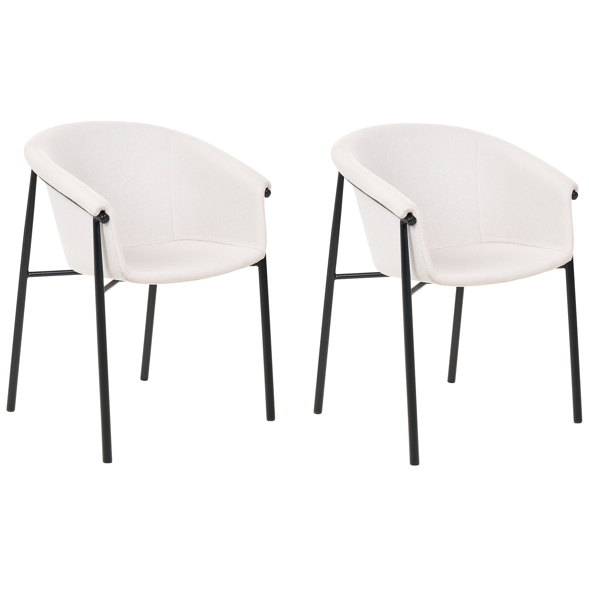 Eetkamerstoel Set van 2 Stof Lichtbeige AMES