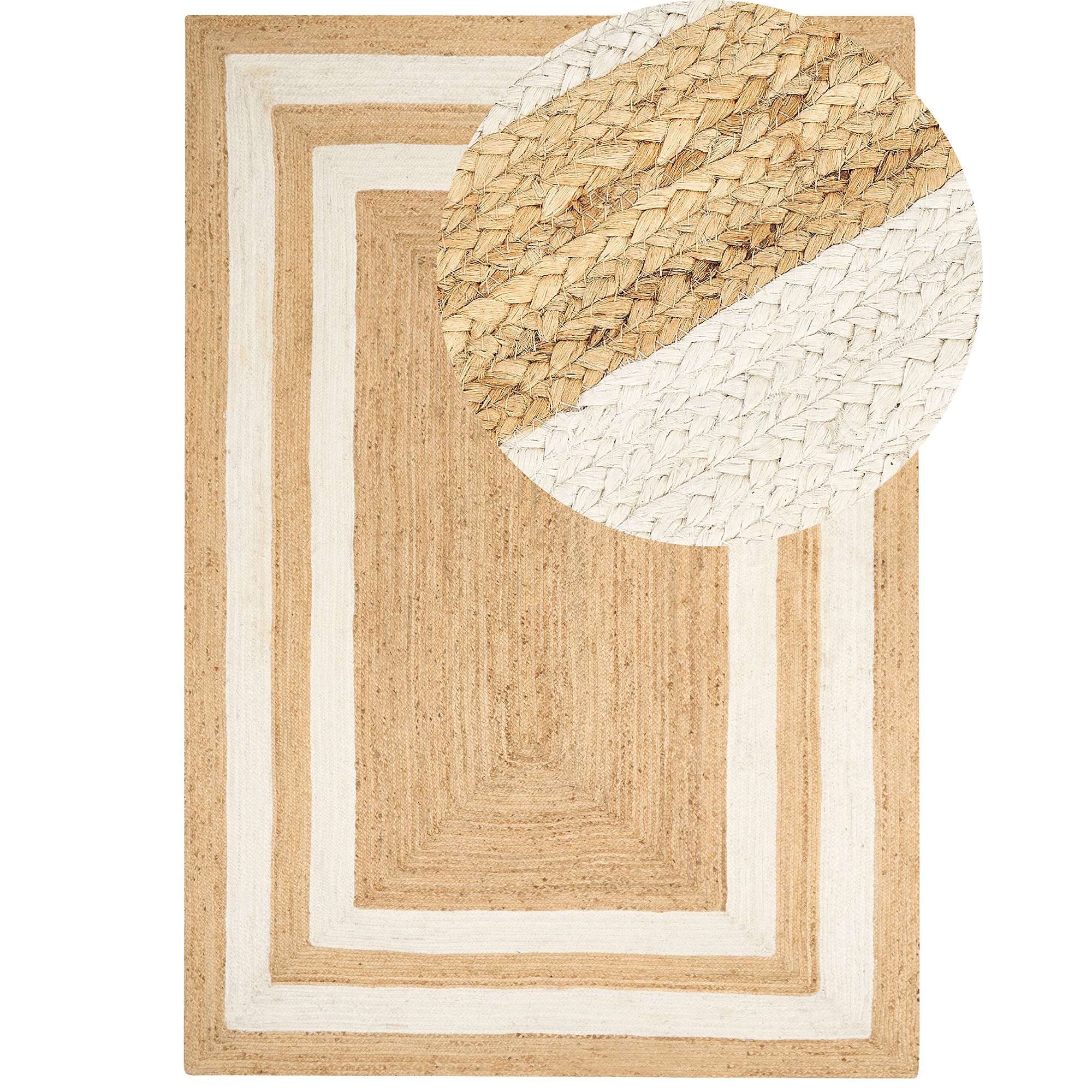 Vloerkleed jute beige 200 x 300 cm GEMEREK