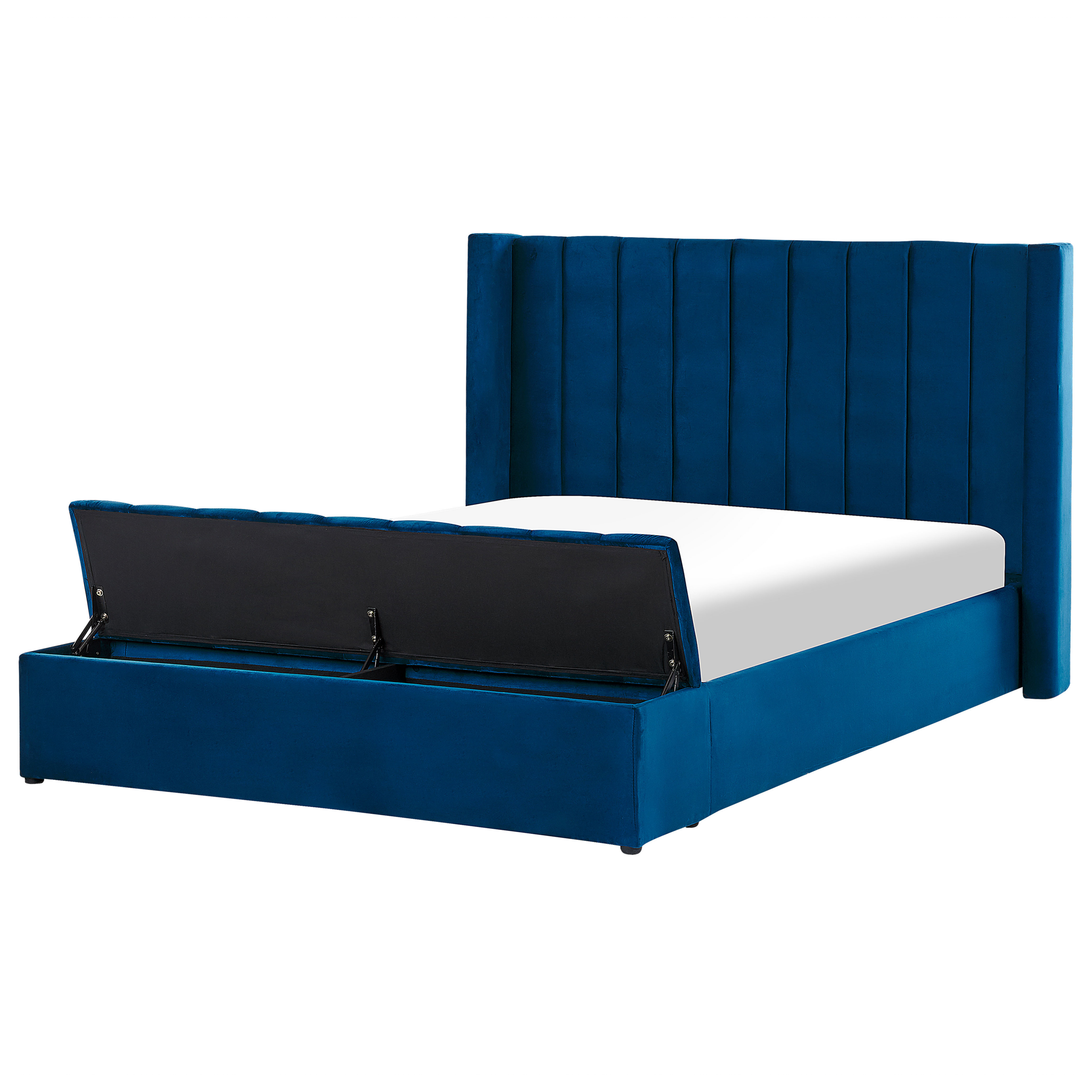 Waterbed met opbergruimte fluweel blauw 160 x 200 cm NOYERS