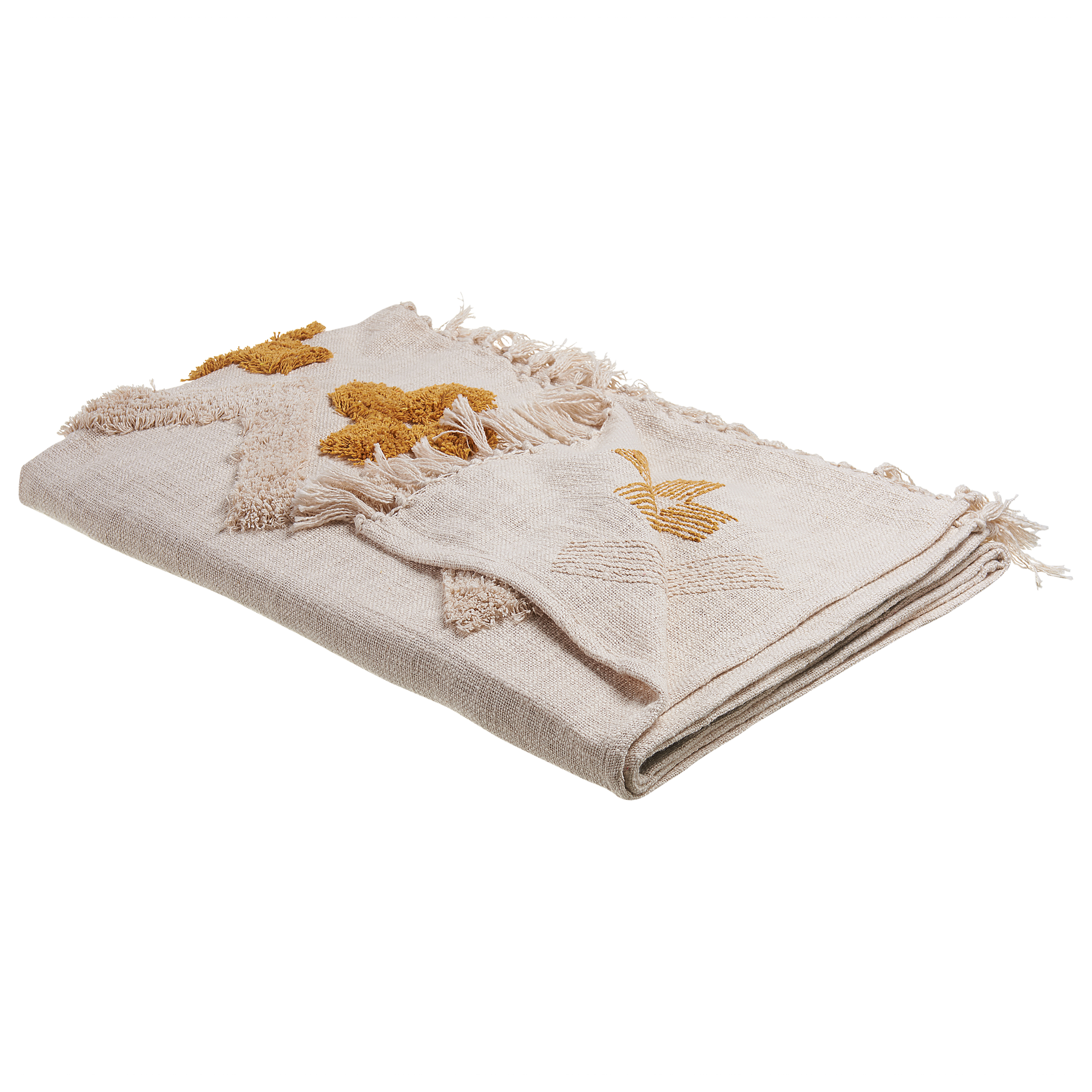 Deken beige/geel 130 x 180 cm ADONI