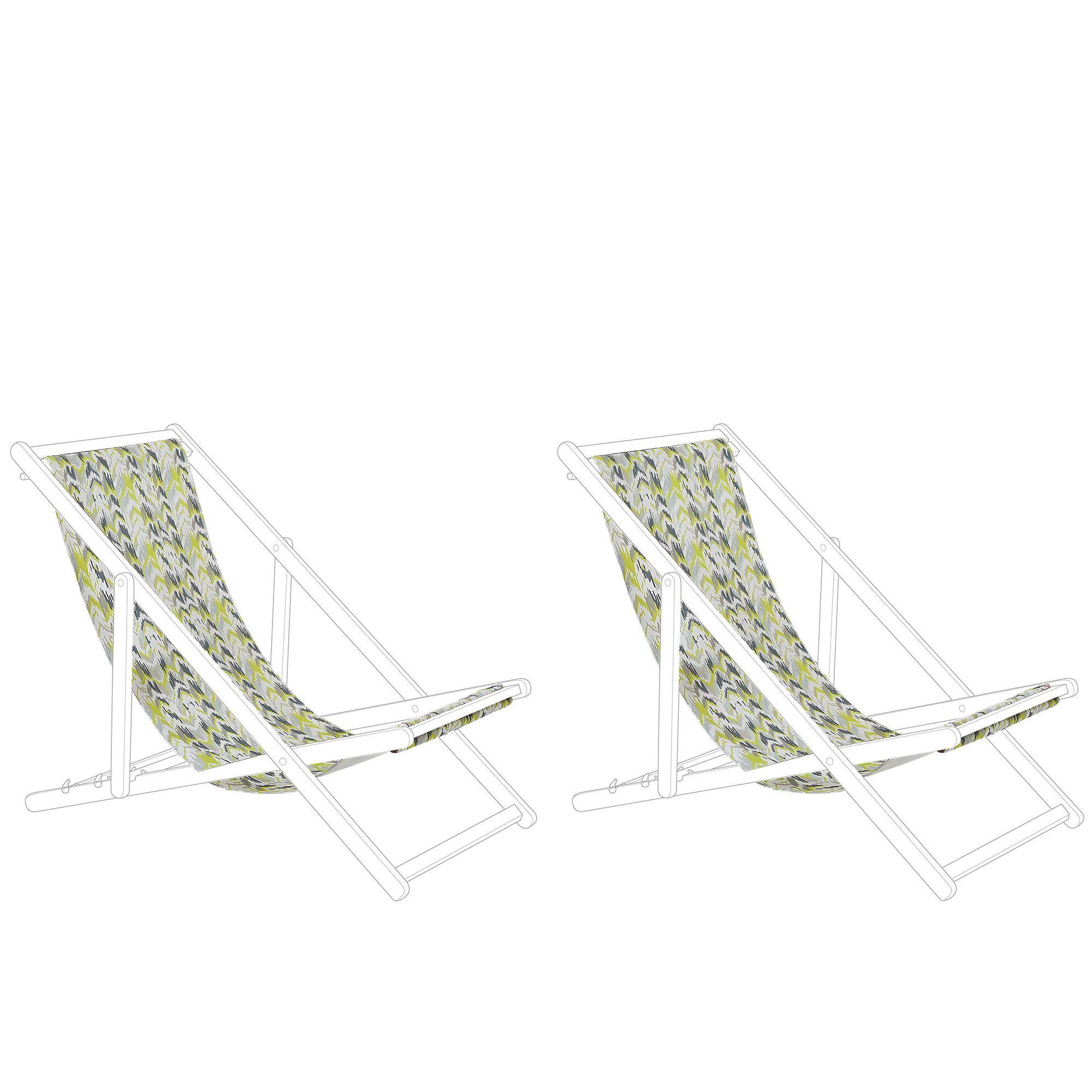 Doek voor strandstoel set van 2 stof geel/grijs ANZIO/AVELLINO
