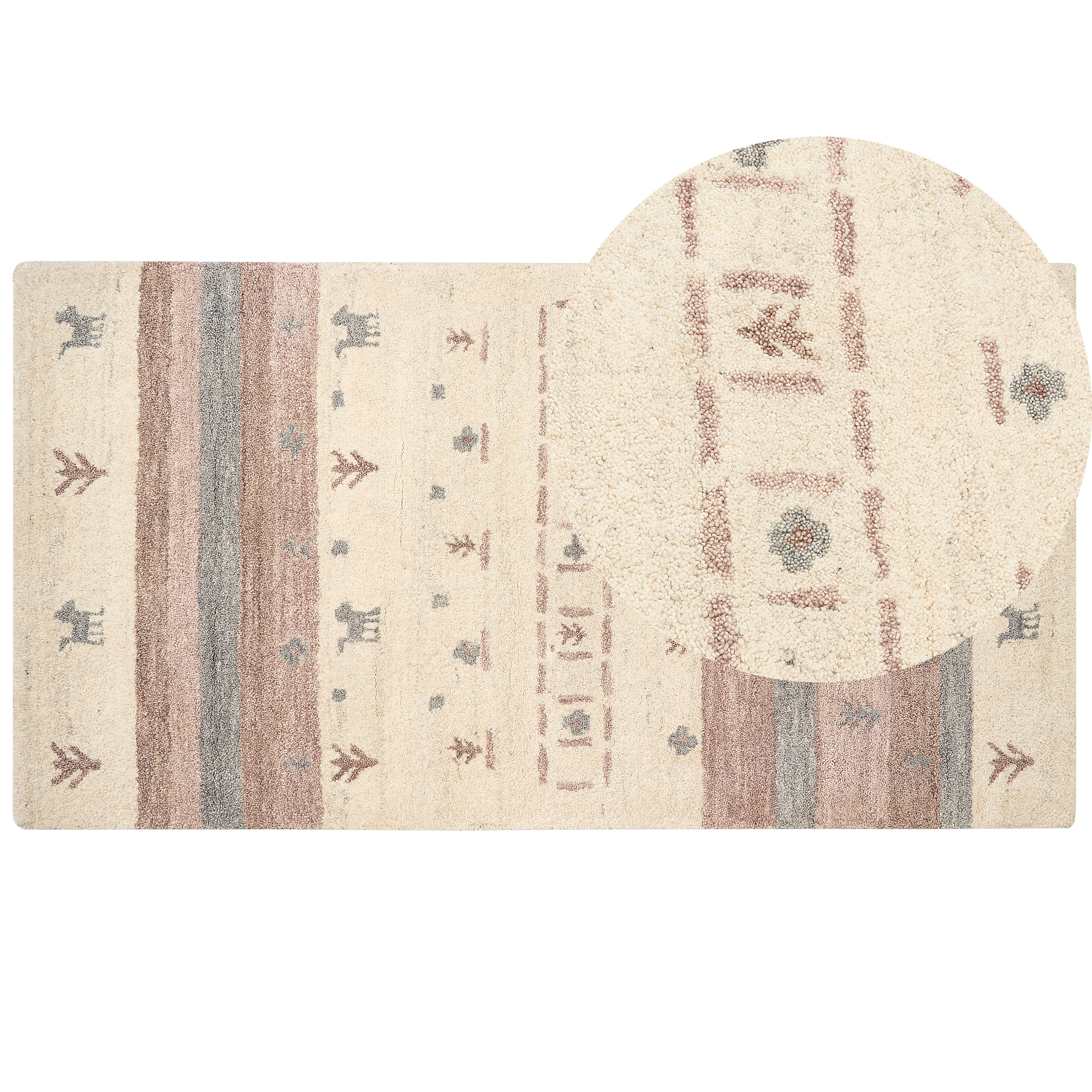 Vloerkleed gabbeh beige/bruin 80 x 150 cm KARLI