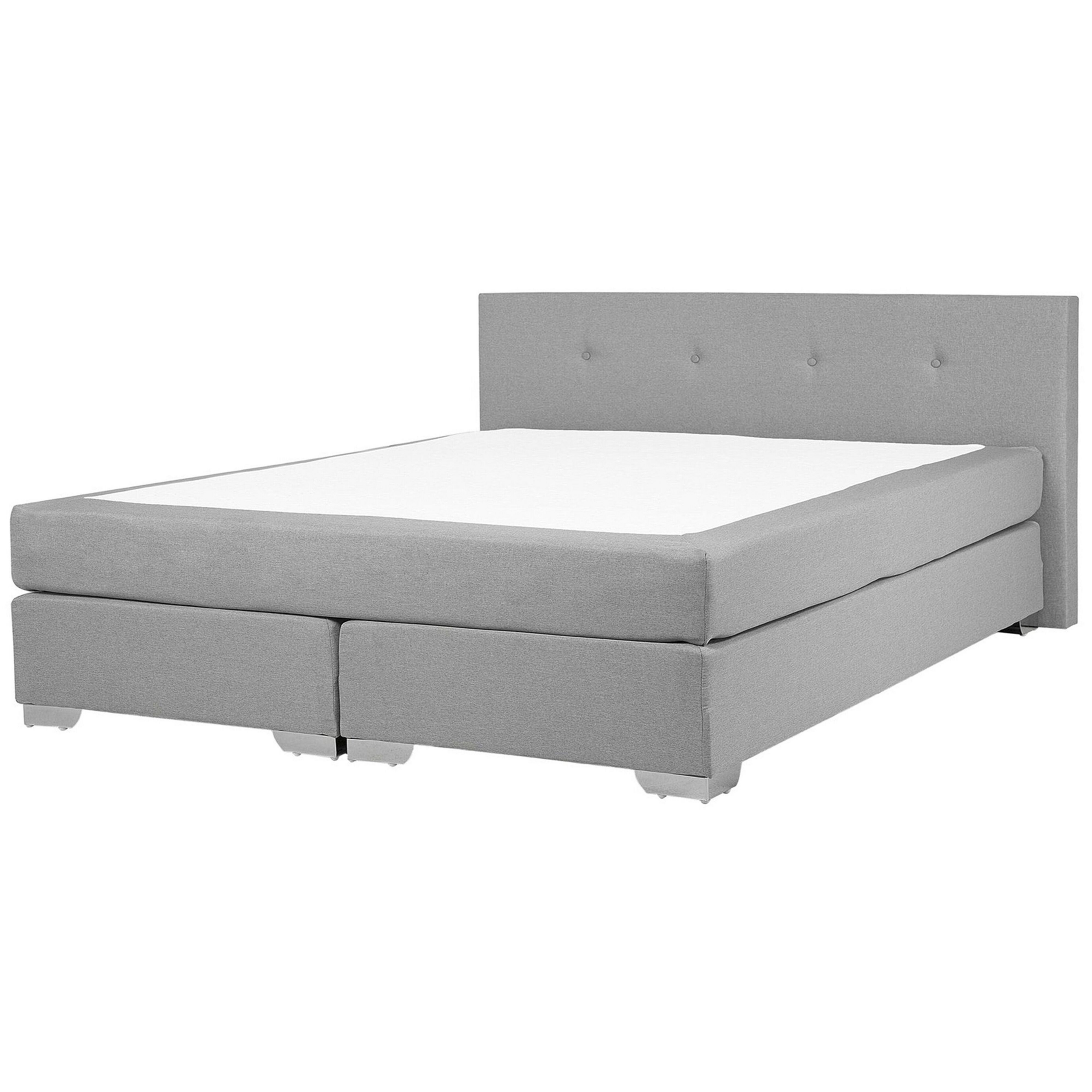 Boxspring stof lichtgrijs 180 x 200 cm CONSUL