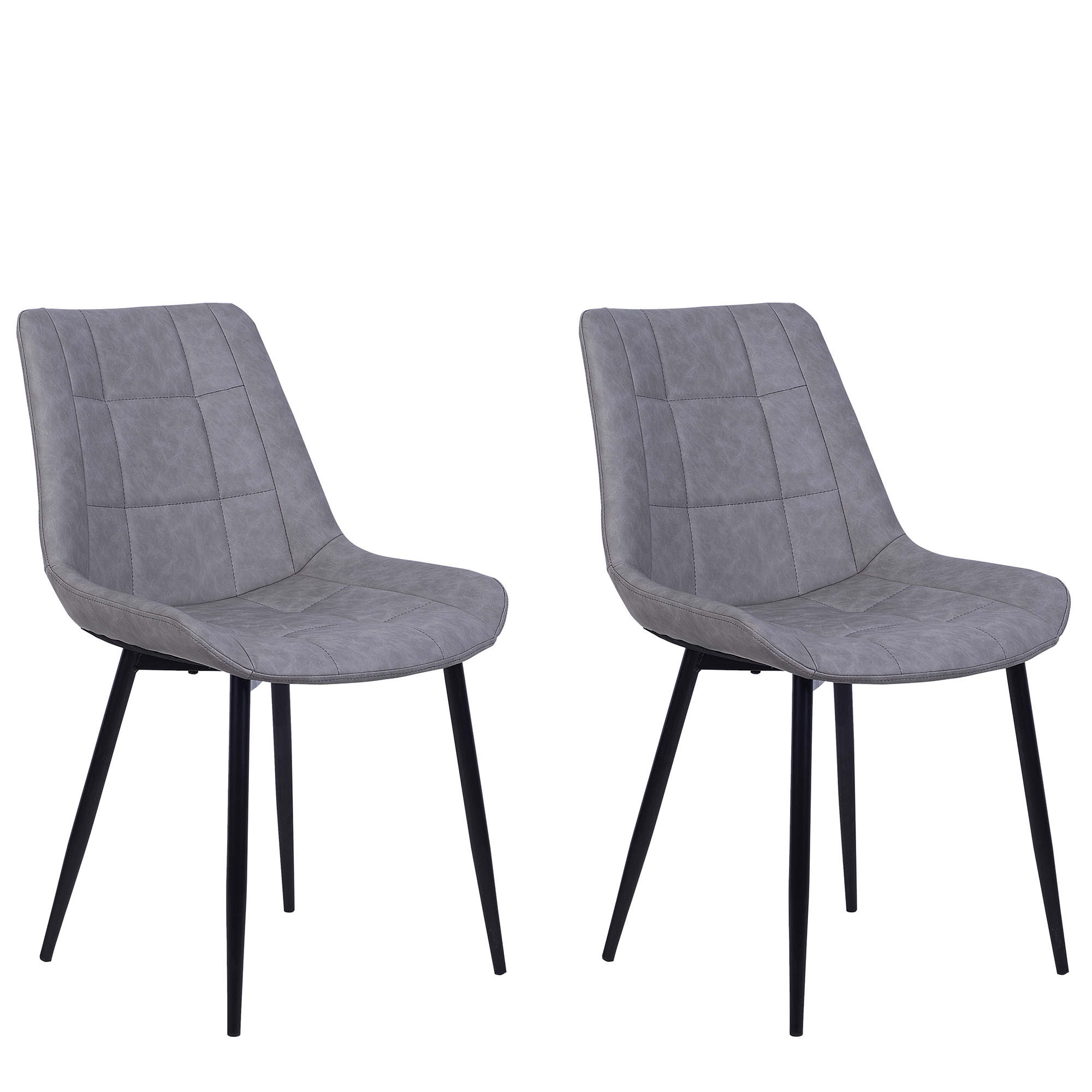 Set van 2 Kunstleer Eetkamerstoel Grijs MELROSE