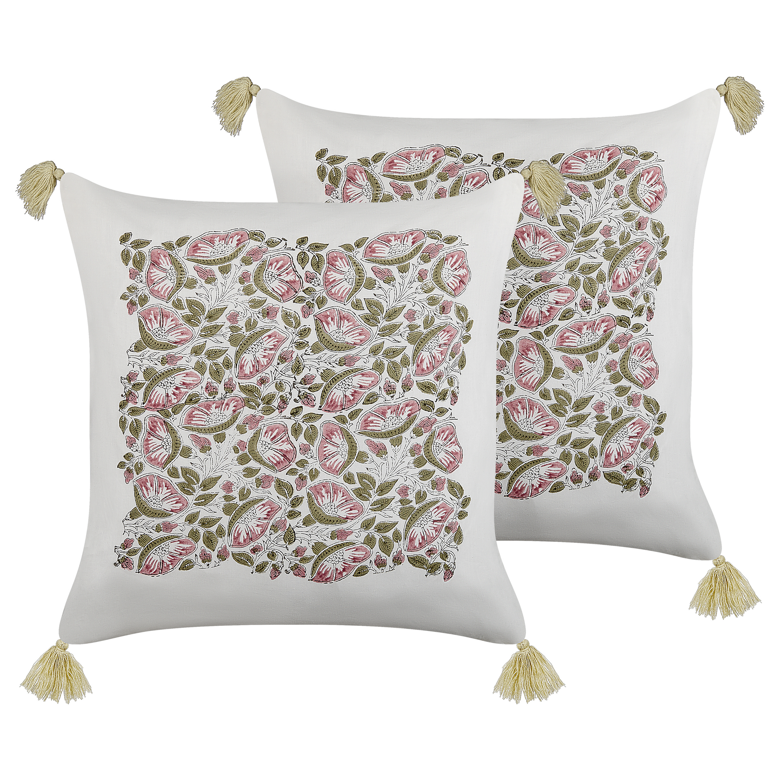 Set van 2 kussens Blokprint Katoen Multicolor CARISSA 45 x 45 cm