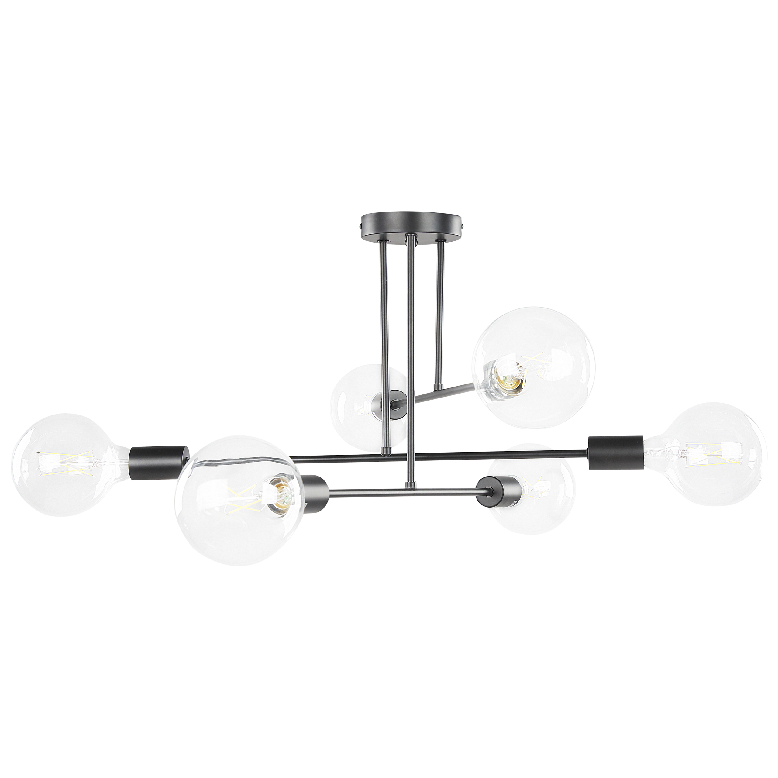 Hanglamp 6 lampen zwart KIDANE