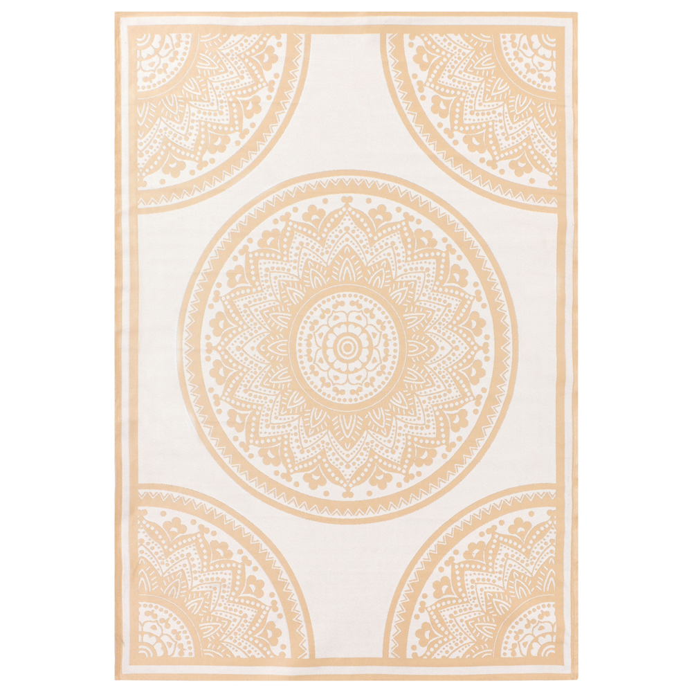 Tappeto Esterni Grigio Sintetico con motivo orientale beige 160 x 230 cm moderno balcone patio