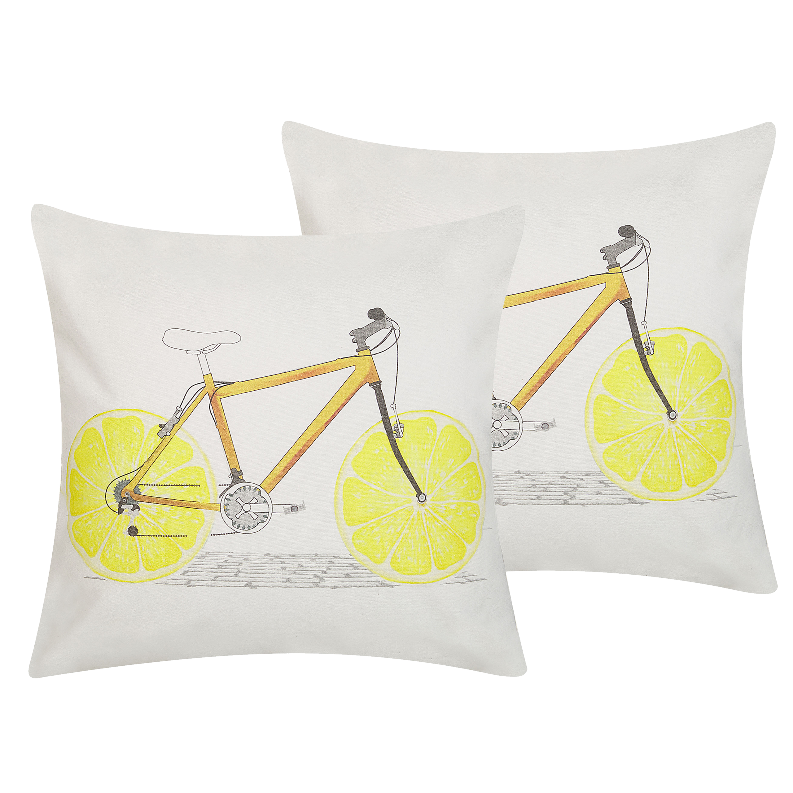 Set van 2 kussens Katoen Wit RUSCUS 45 x 45 cm