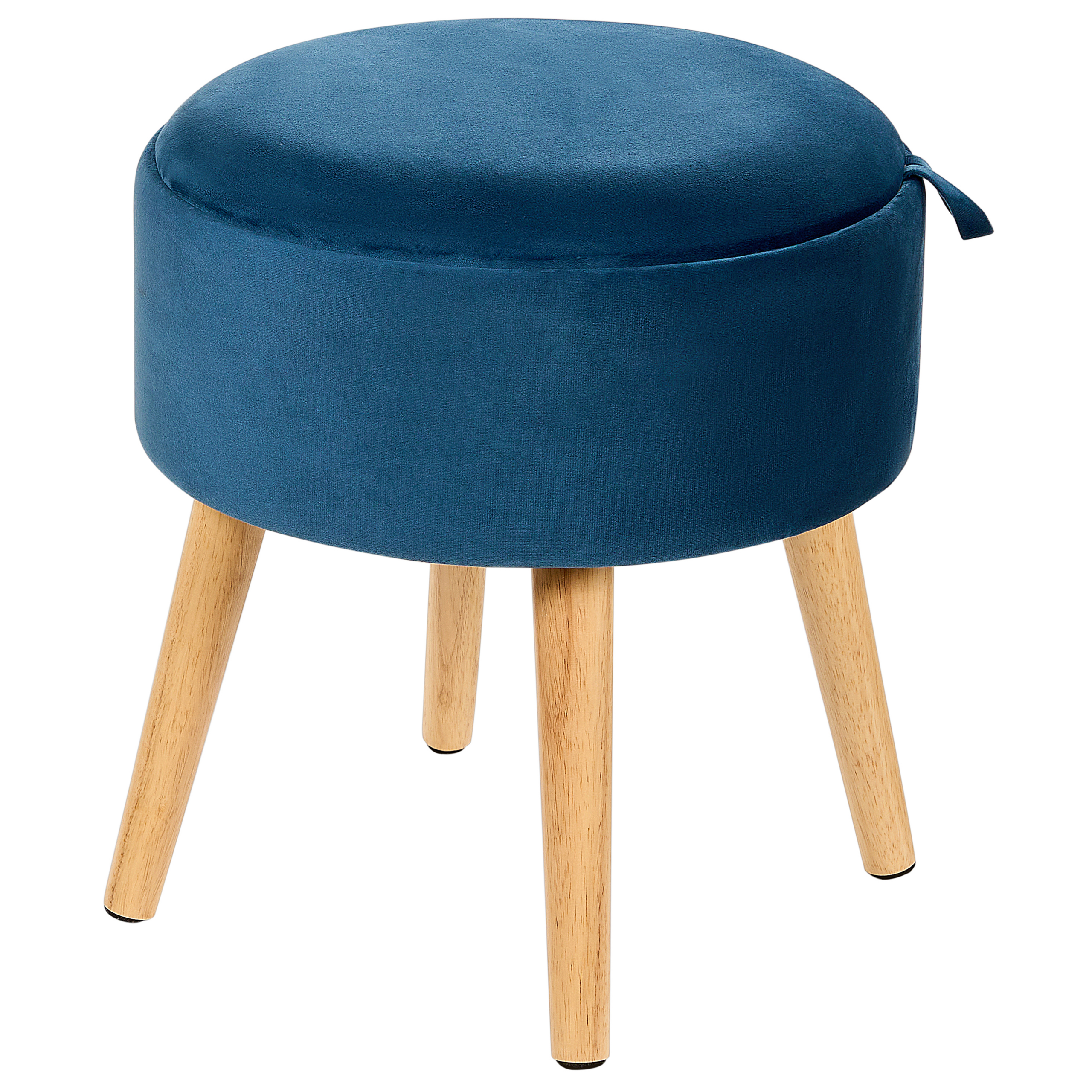 Hocker met opbergruimte fluweel blauw NEELY