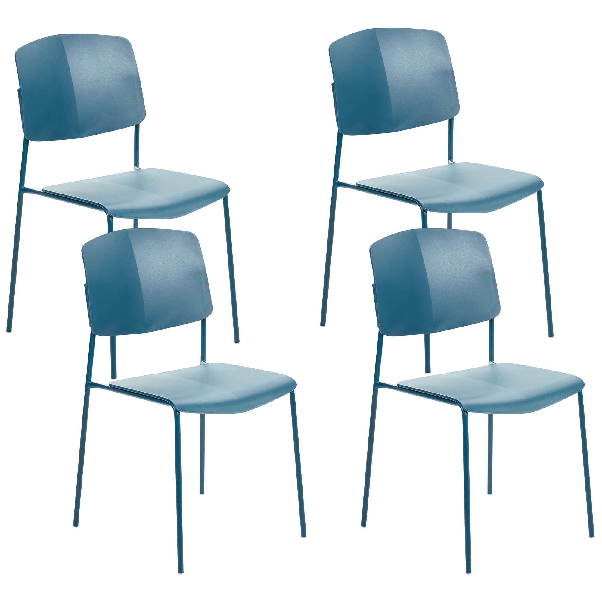 Eetkamerstoel Set van 4 Blauw ASTORIA
