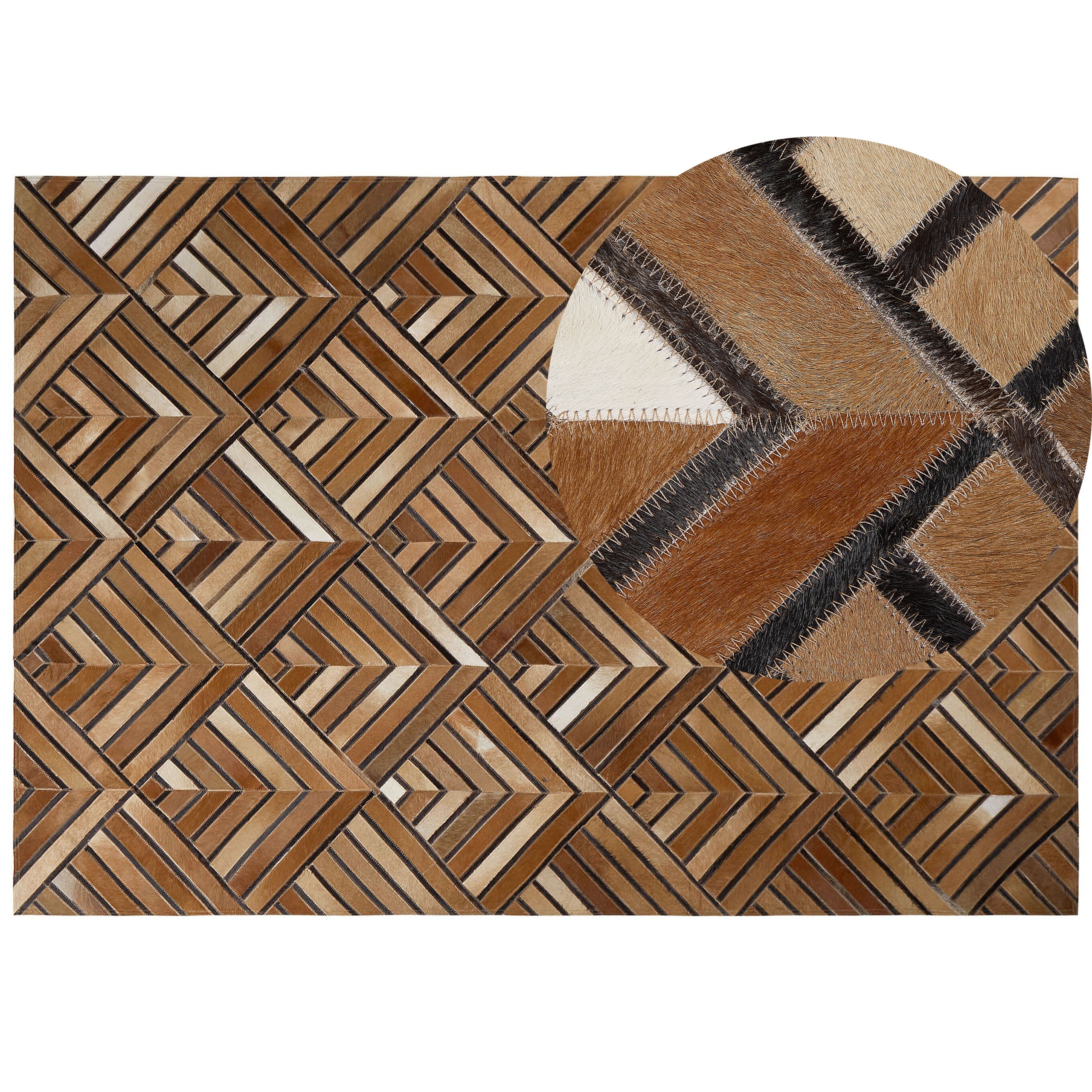Vloerkleed leer bruin 160 x 230 cm TEKIR
